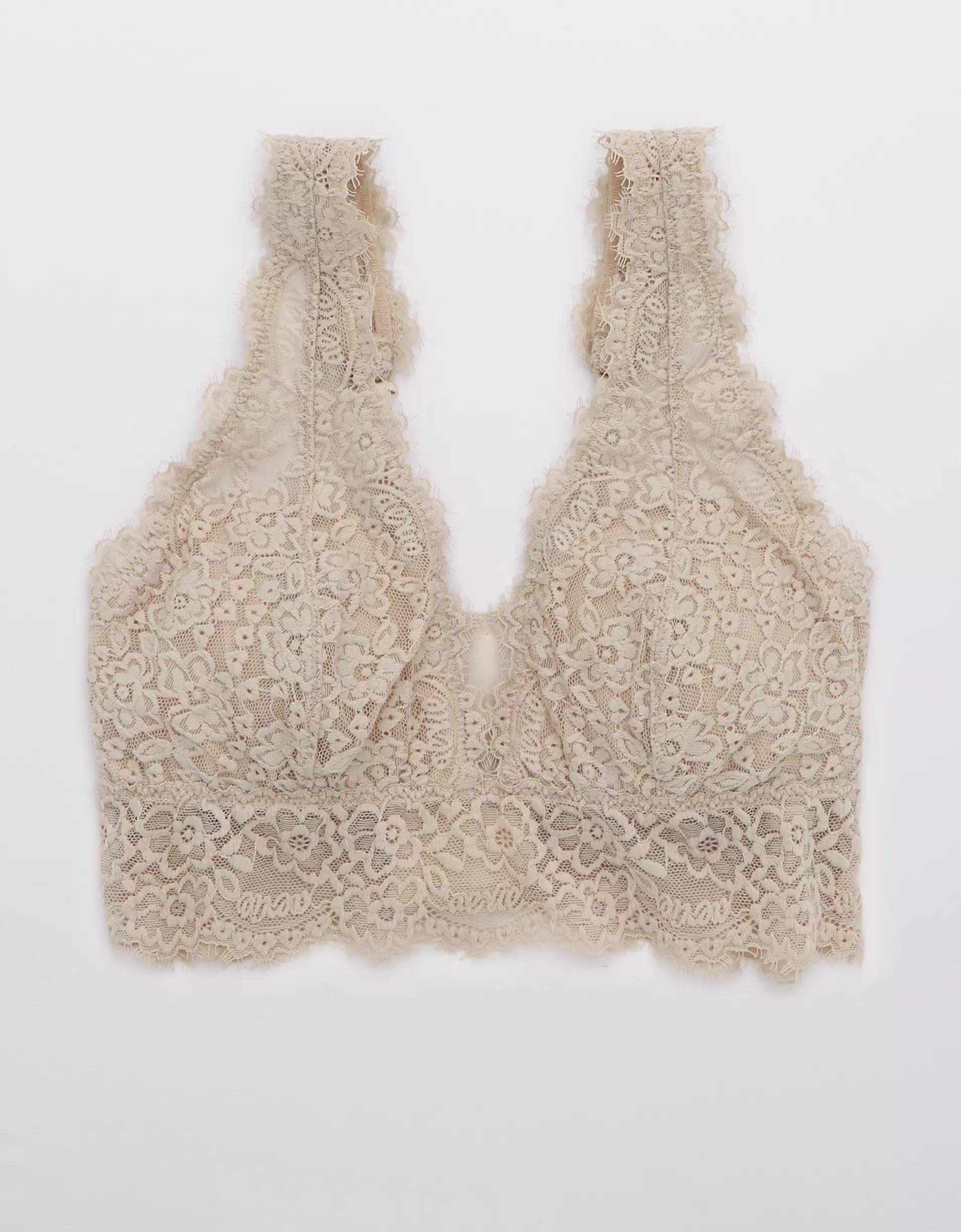 Aerie Eyelash Lace Plunge Bralette Product Image