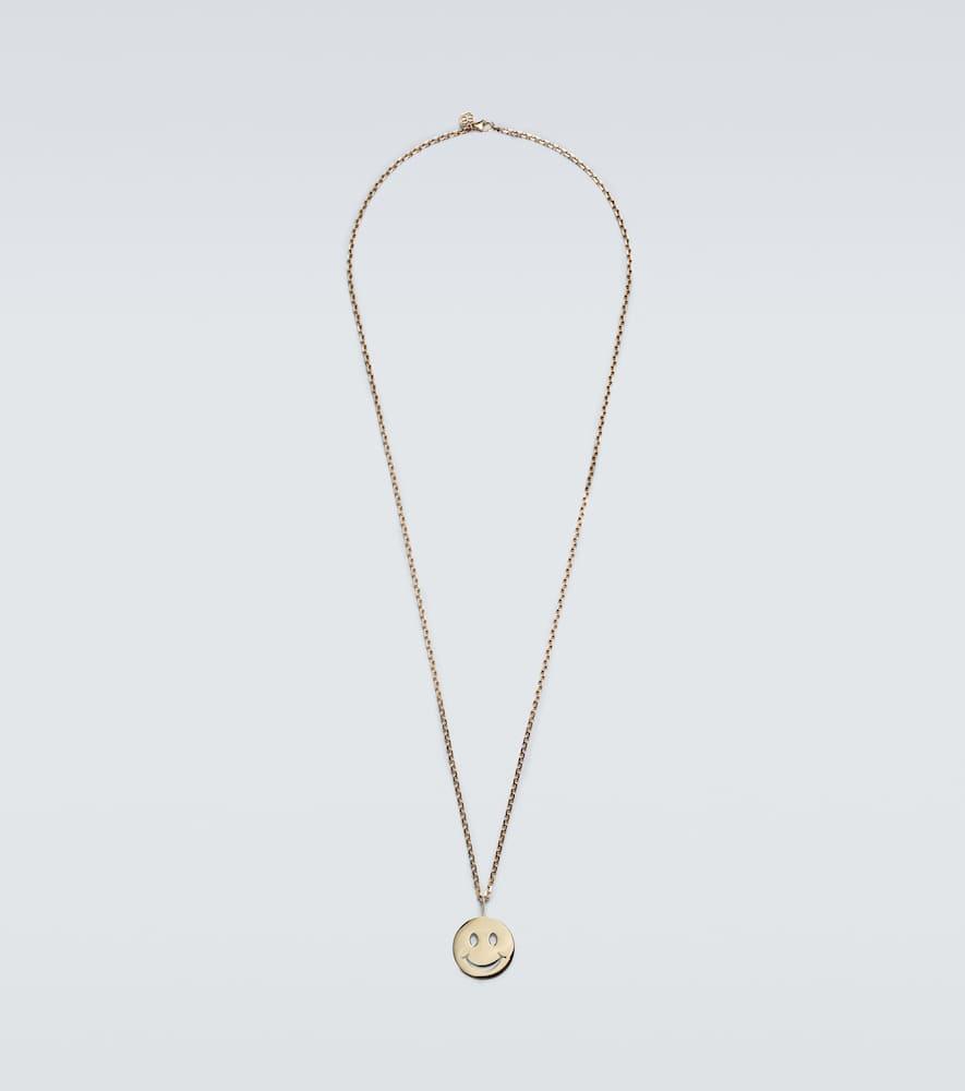 SYDNEY EVAN Happy Face 14kt Gold Charm Necklace Product Image