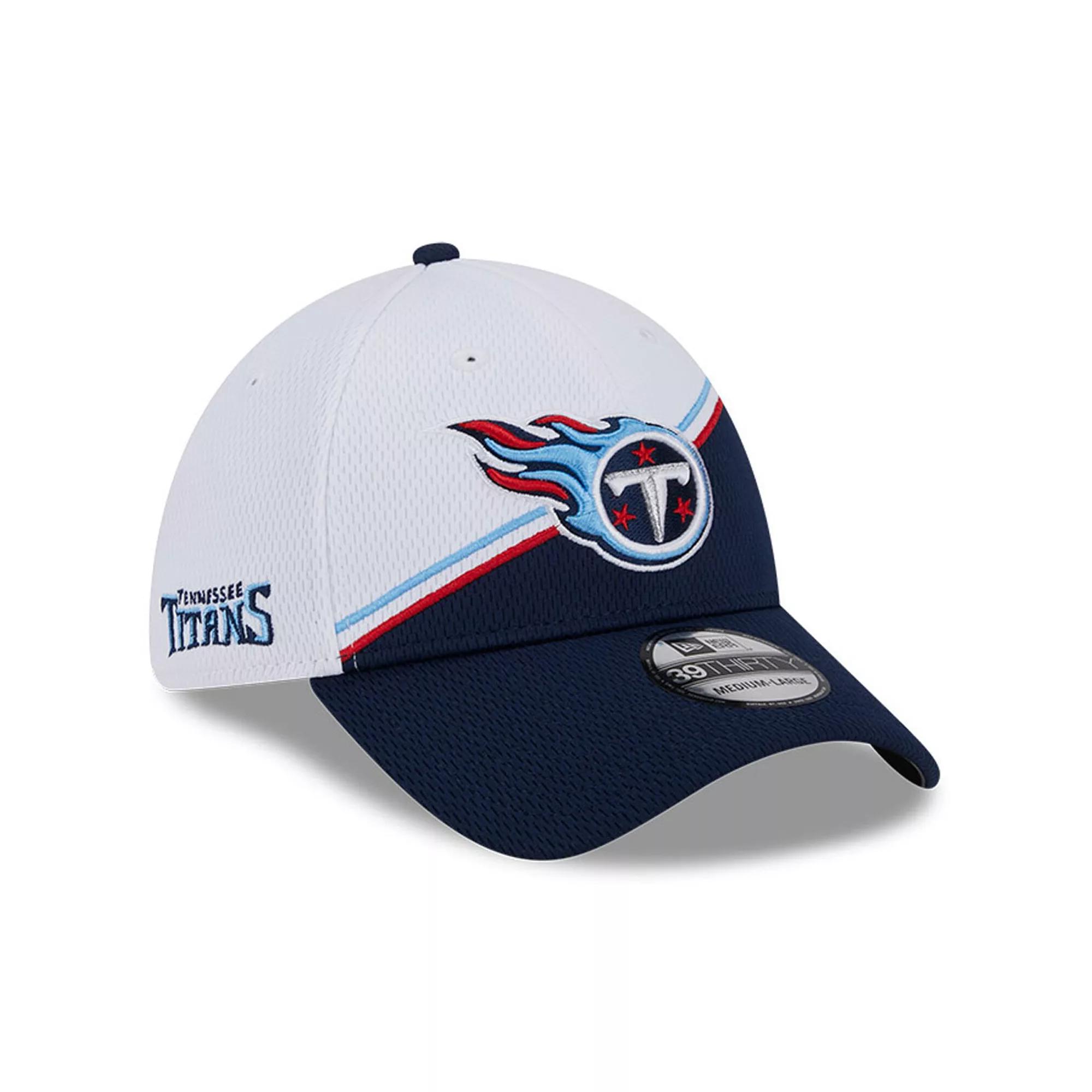 Men's New Era  White/Navy Tennessee Titans 2023 Sideline 39THIRTY Flex Hat, Size: Medium/Large Product Image
