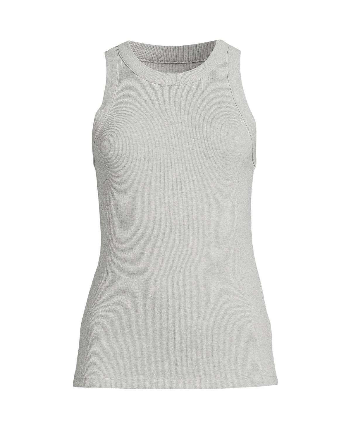 Women's Lands' End Crew Neck Tank Top, Size: XL, White Product Image