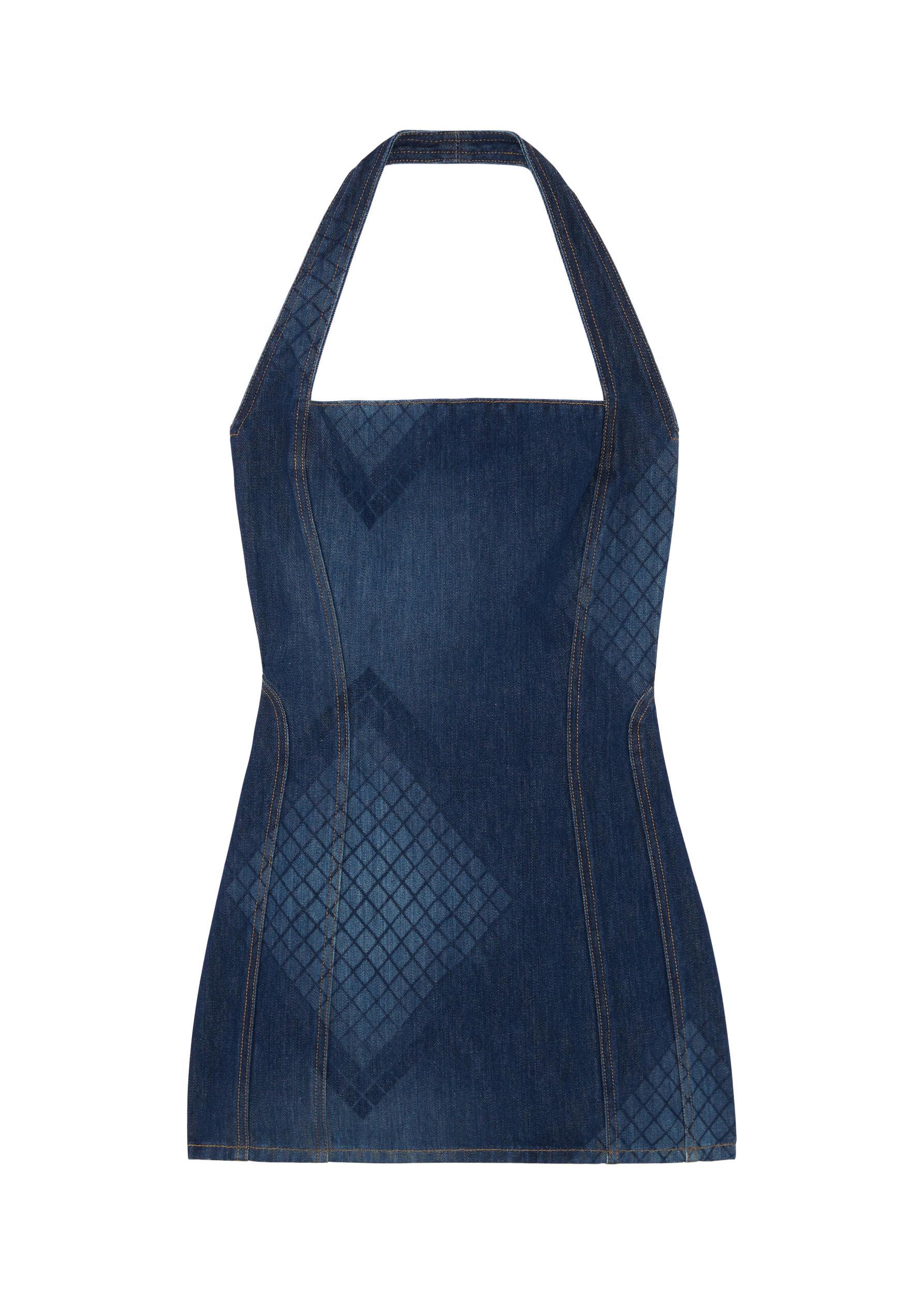 Laser Denim Mini Dress Female Product Image
