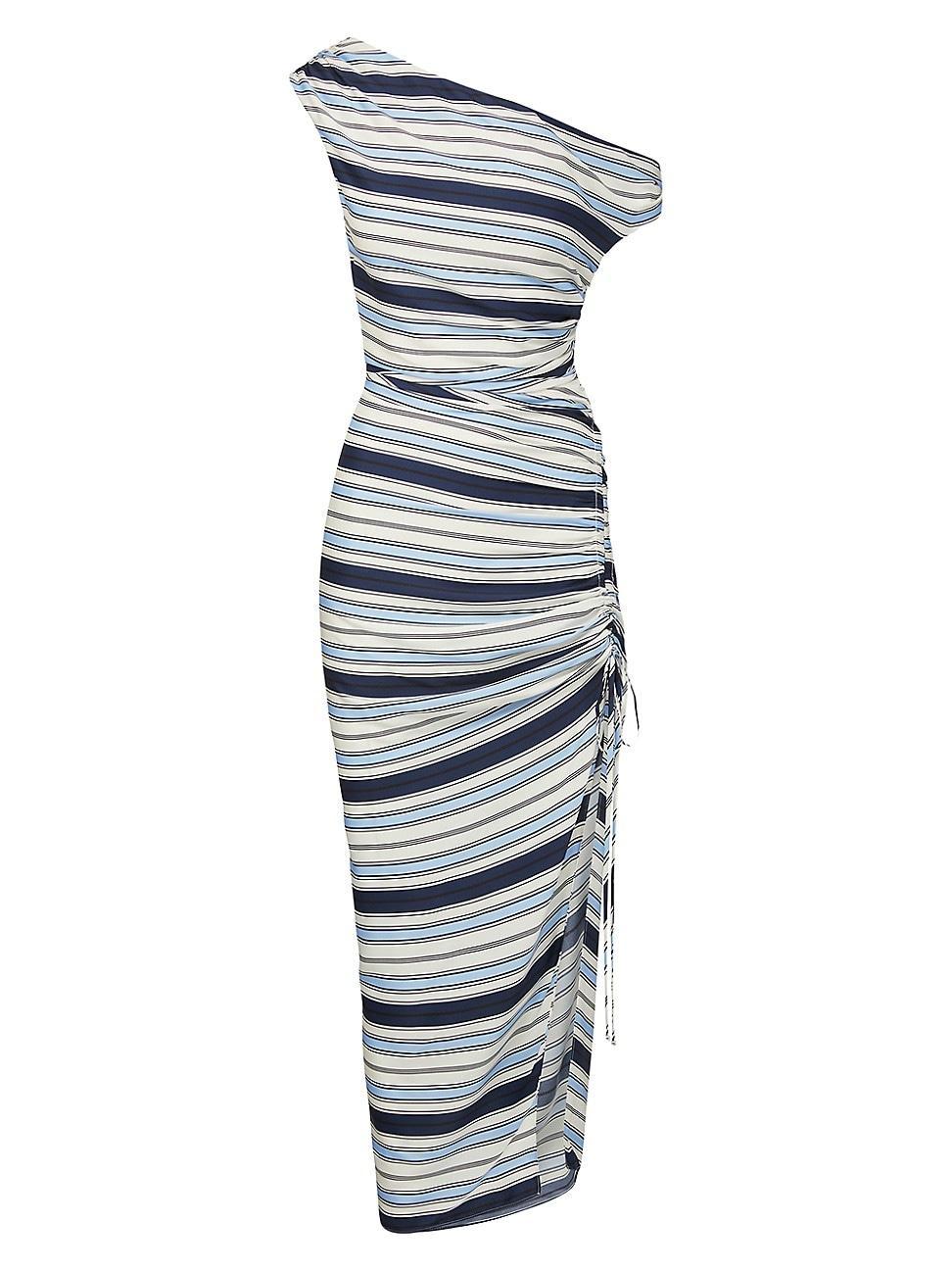 Kadie Striped Stretch-Silk Dress Product Image