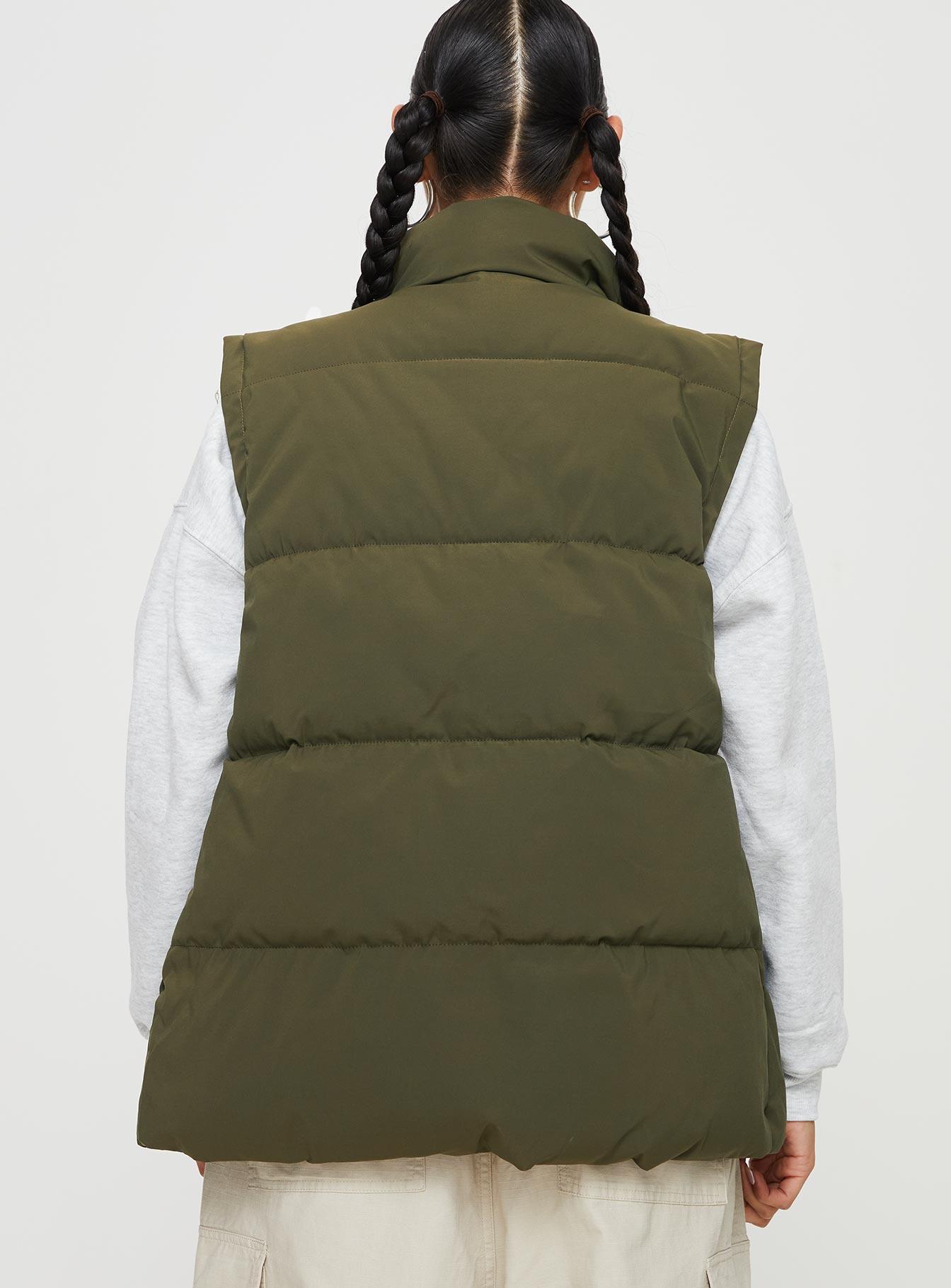 Edison Puffer Vest Olive Product Image