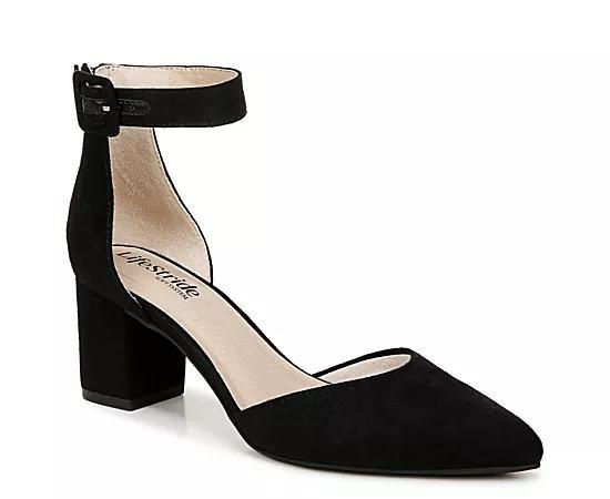 LifeStride Admire Women's Ankle Strap Pumps, Size: 5, Black Fabric Product Image