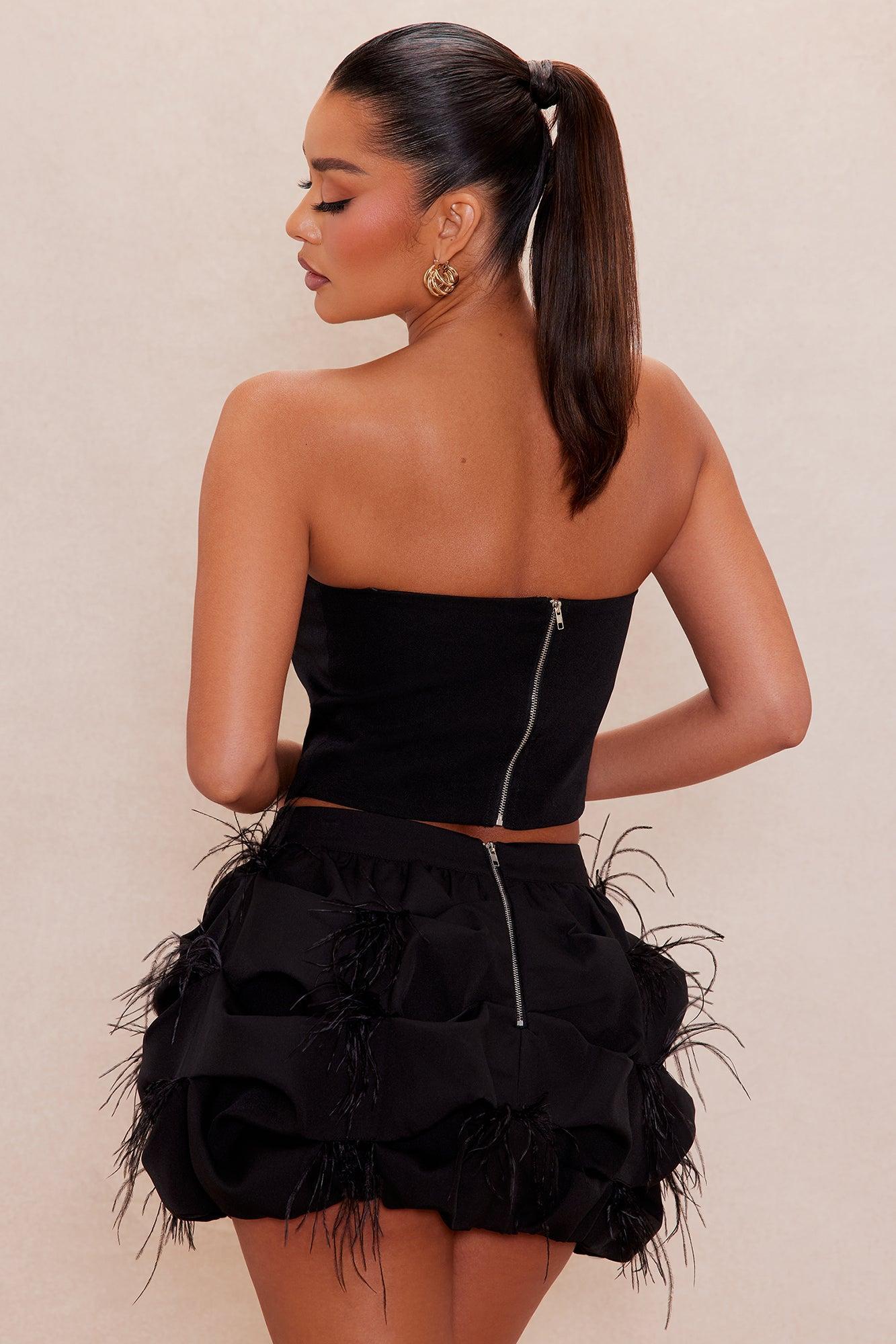 Chloe Corset Mini Skirt Set - Black Product Image