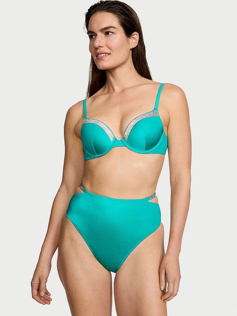 Shine Strap High-Waist Cheeky Bikini Bottom Product Image