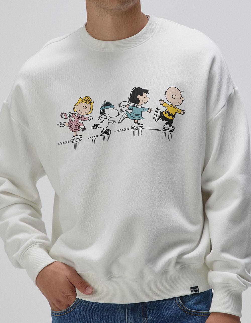 RSQ x Peanuts Squad Skating Mens Oversized Crewneck Sweatshirt - OFF WHITE Product Image