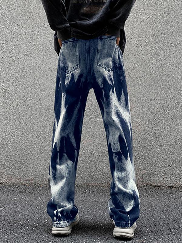 Men's Tie Dye Gradient Straight Leg Jean Product Image