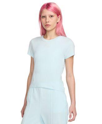 Women's Nike Sportswear Chill Swoosh Knit Tee, Size: XXL, Flax Product Image