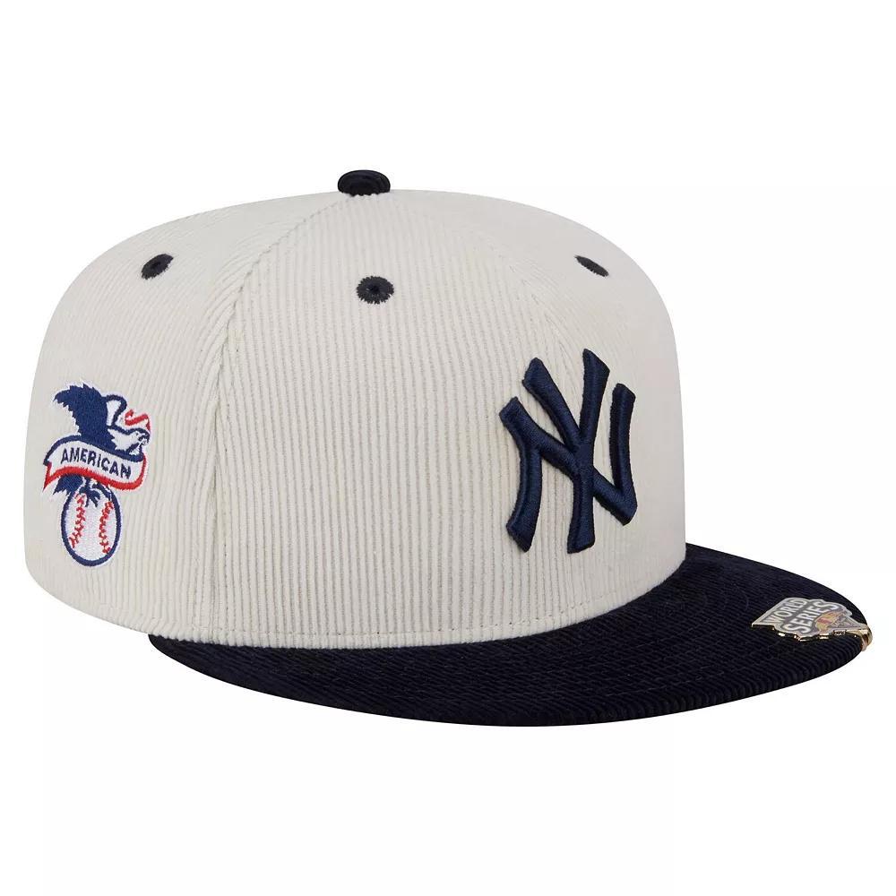 Men's New Era Cream/Navy New York Yankees Two-Tone Corduroy 59FIFTY Fitted Hat, Size: 7 3/4, Beige Product Image