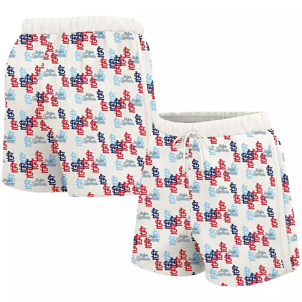 Women's Lusso  White St. Louis Cardinals Marge Shorts, Size: Small Product Image