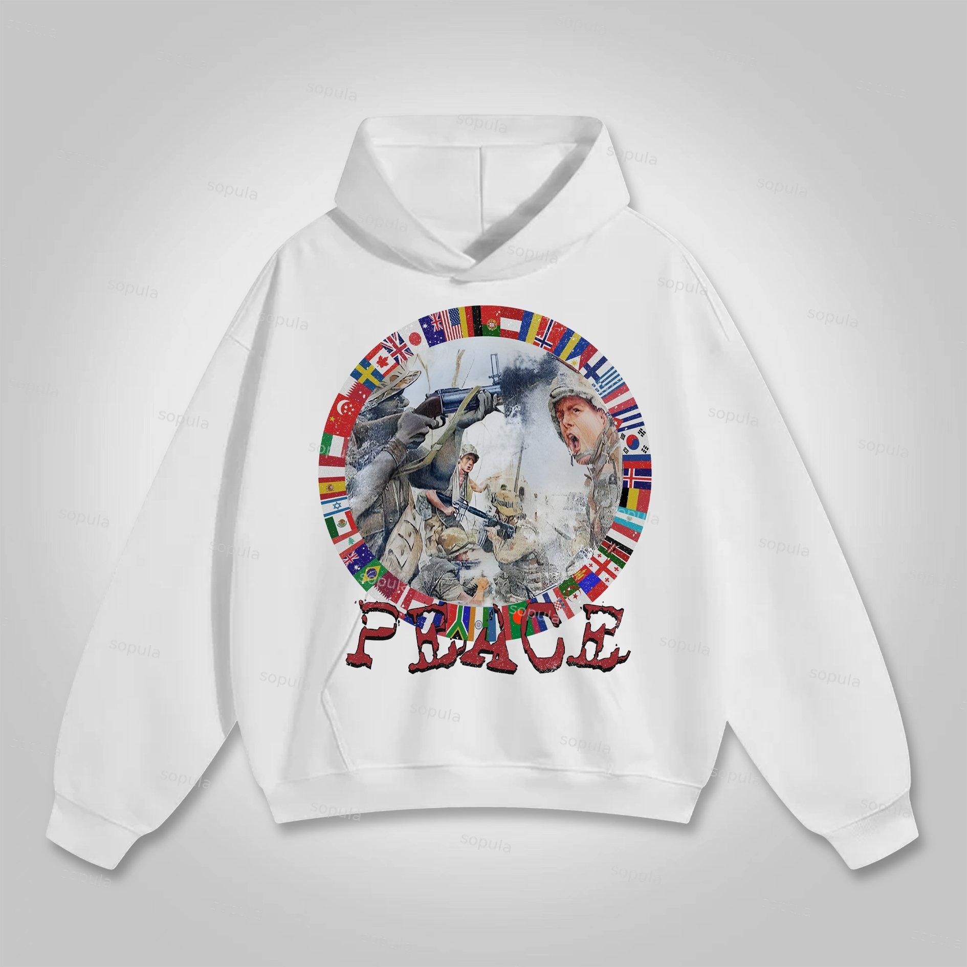 Sopula Faith In God Vintage Graphic Rebirth Pocket Hoodie Product Image
