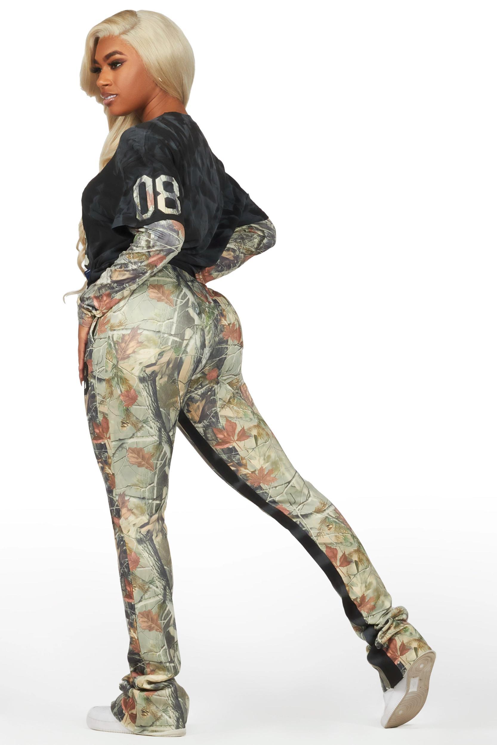 Chriseana Black/ Tree Camo Double Layer T-Shirt Trackset Female Product Image