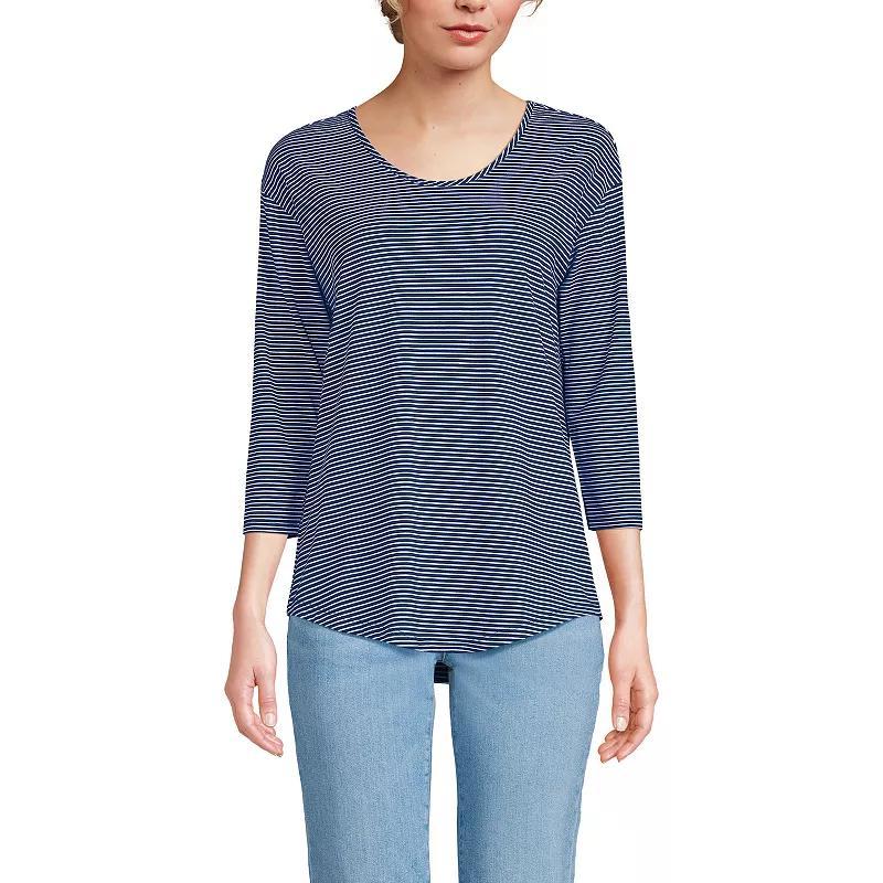 Women's Lands End Lightweight Jersey Tunic Top, Size: Medium, Black Product Image