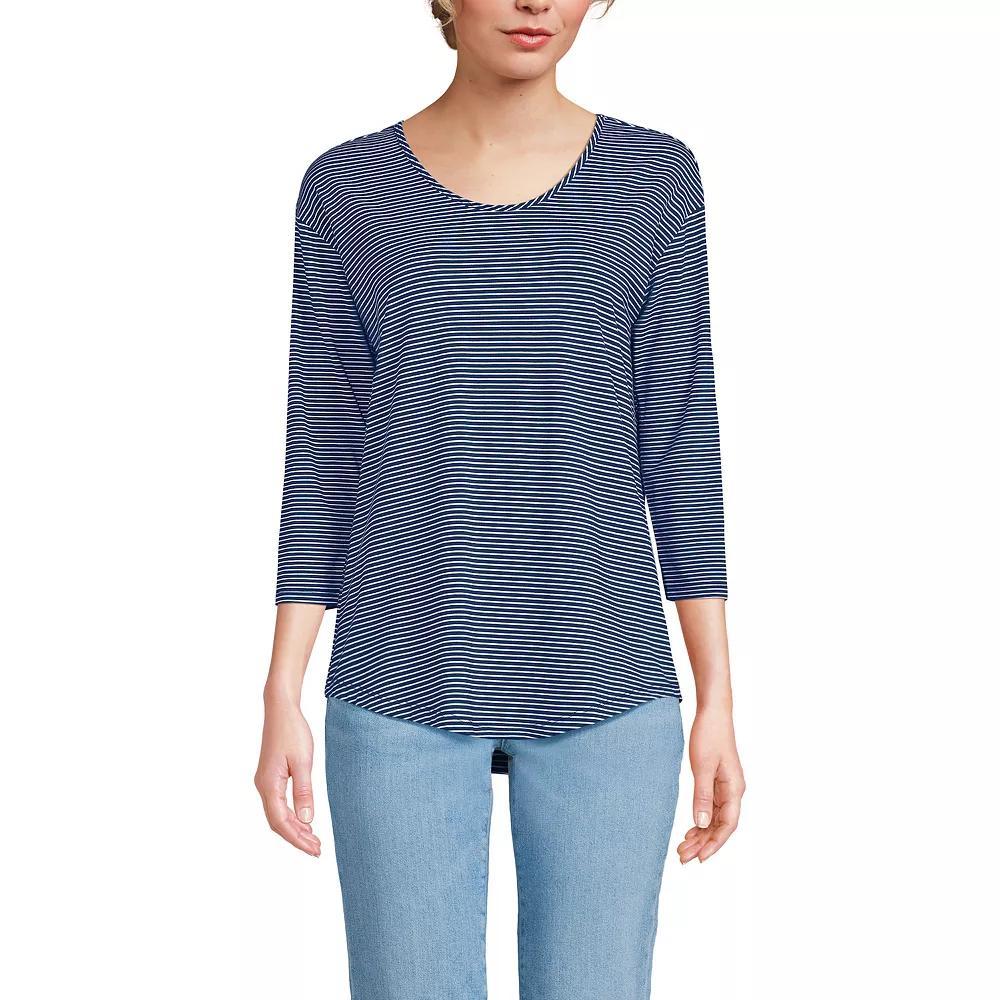 Women's Lands End Lightweight Jersey Tunic Top, Size: Medium, Black Product Image