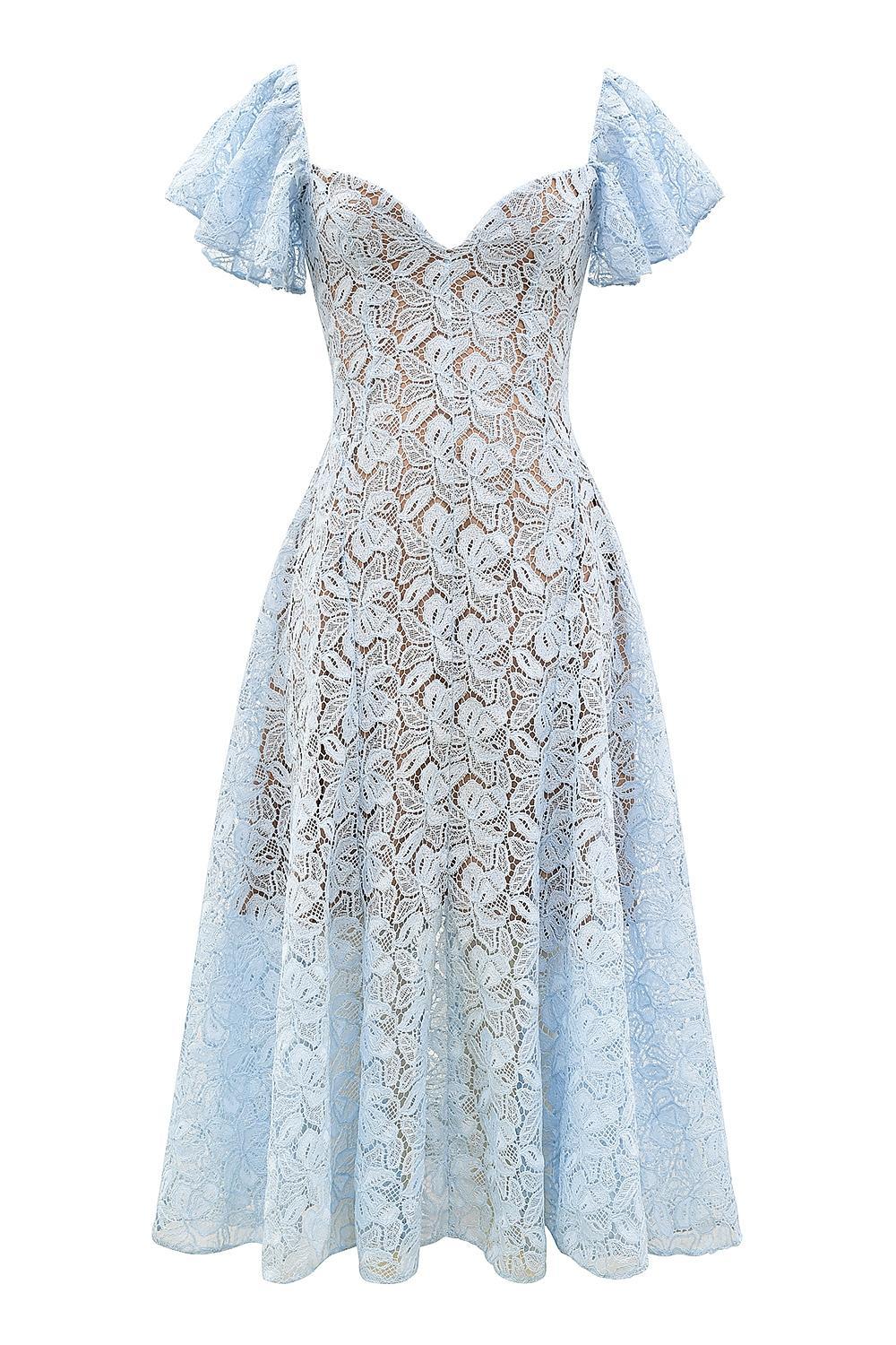 Austen Bluebell Floral Lace Midi Dress Product Image