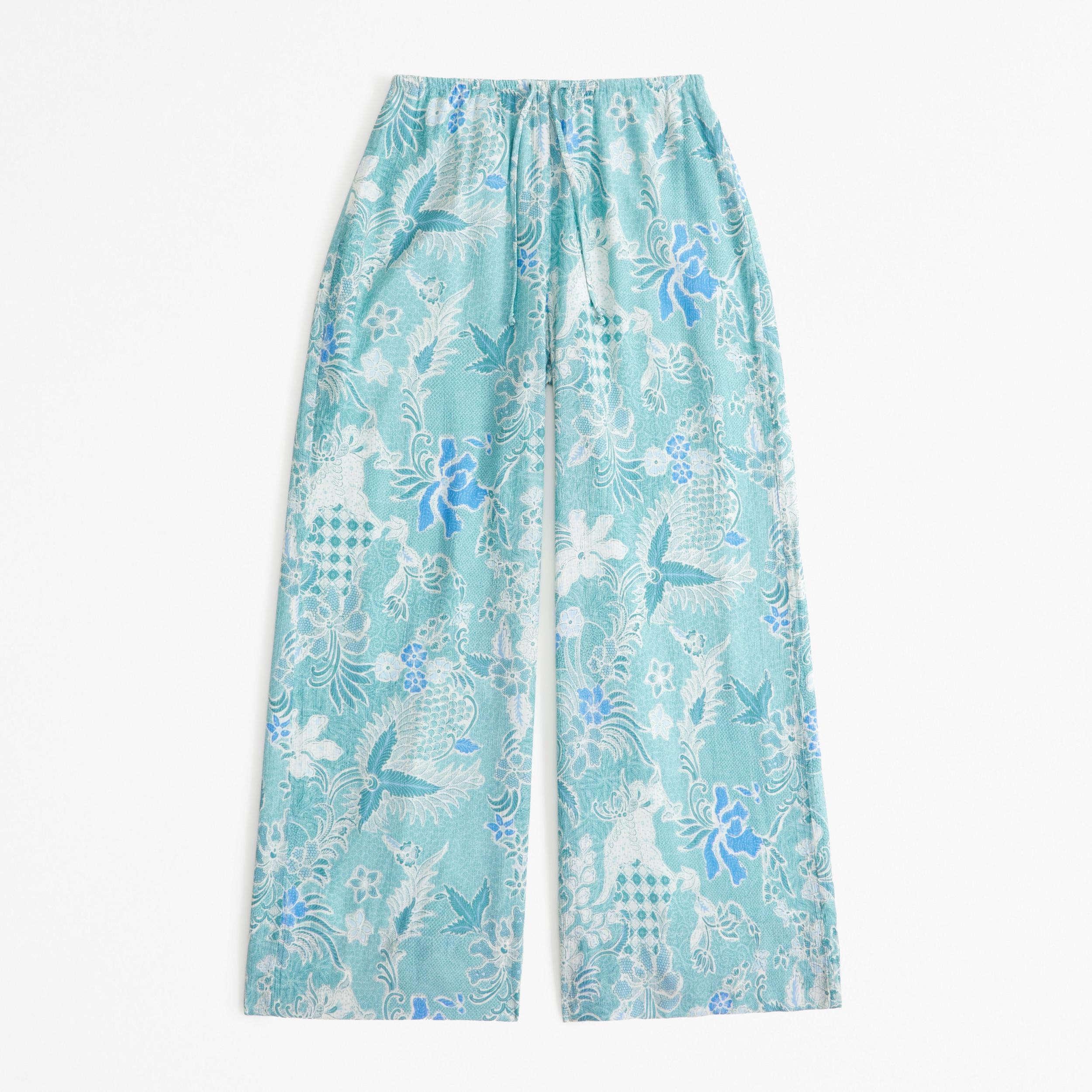 Crinkle Textured Pull-On Palazzo Pant Product Image