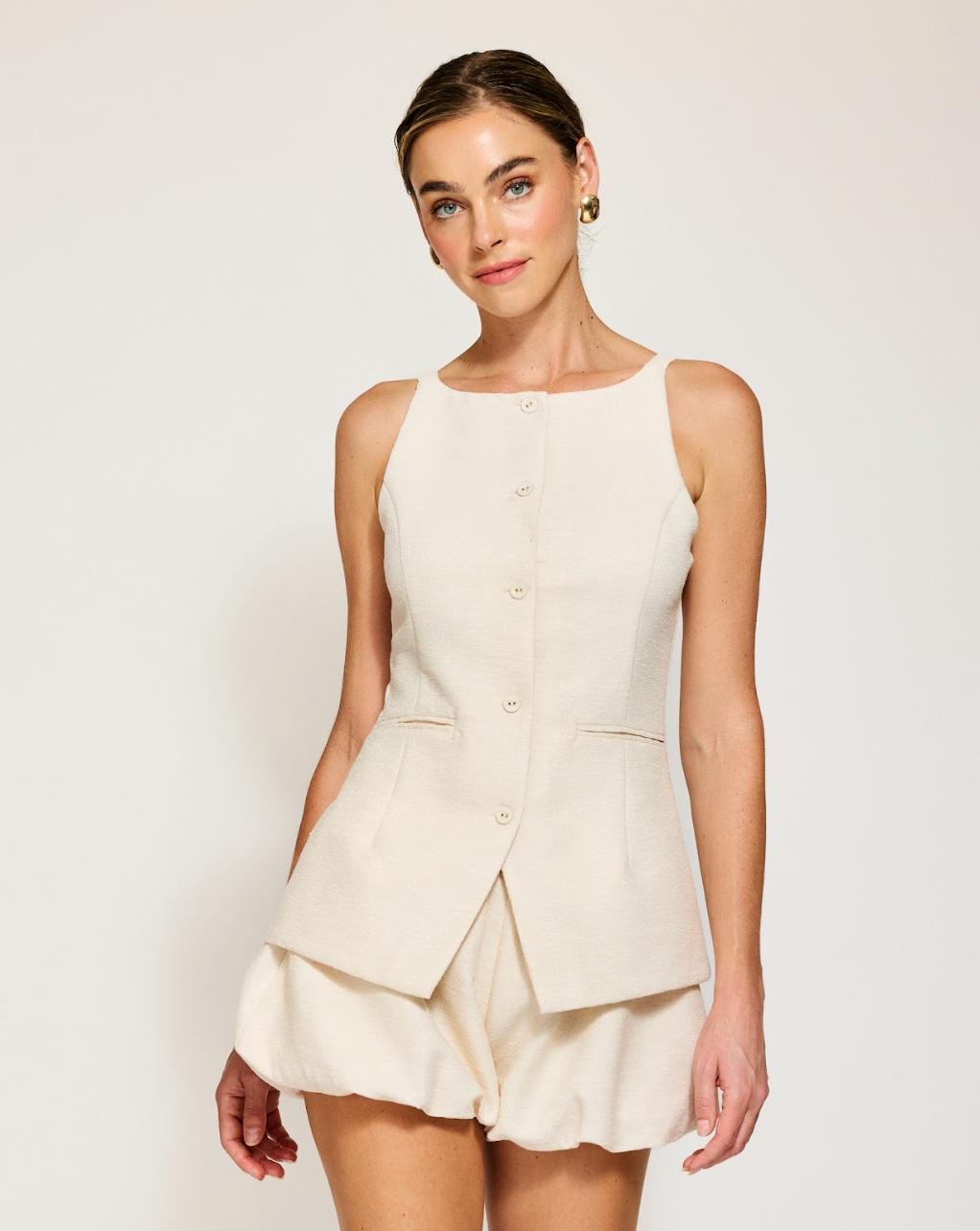 Line & Dot | Adelia Top| Cream Product Image