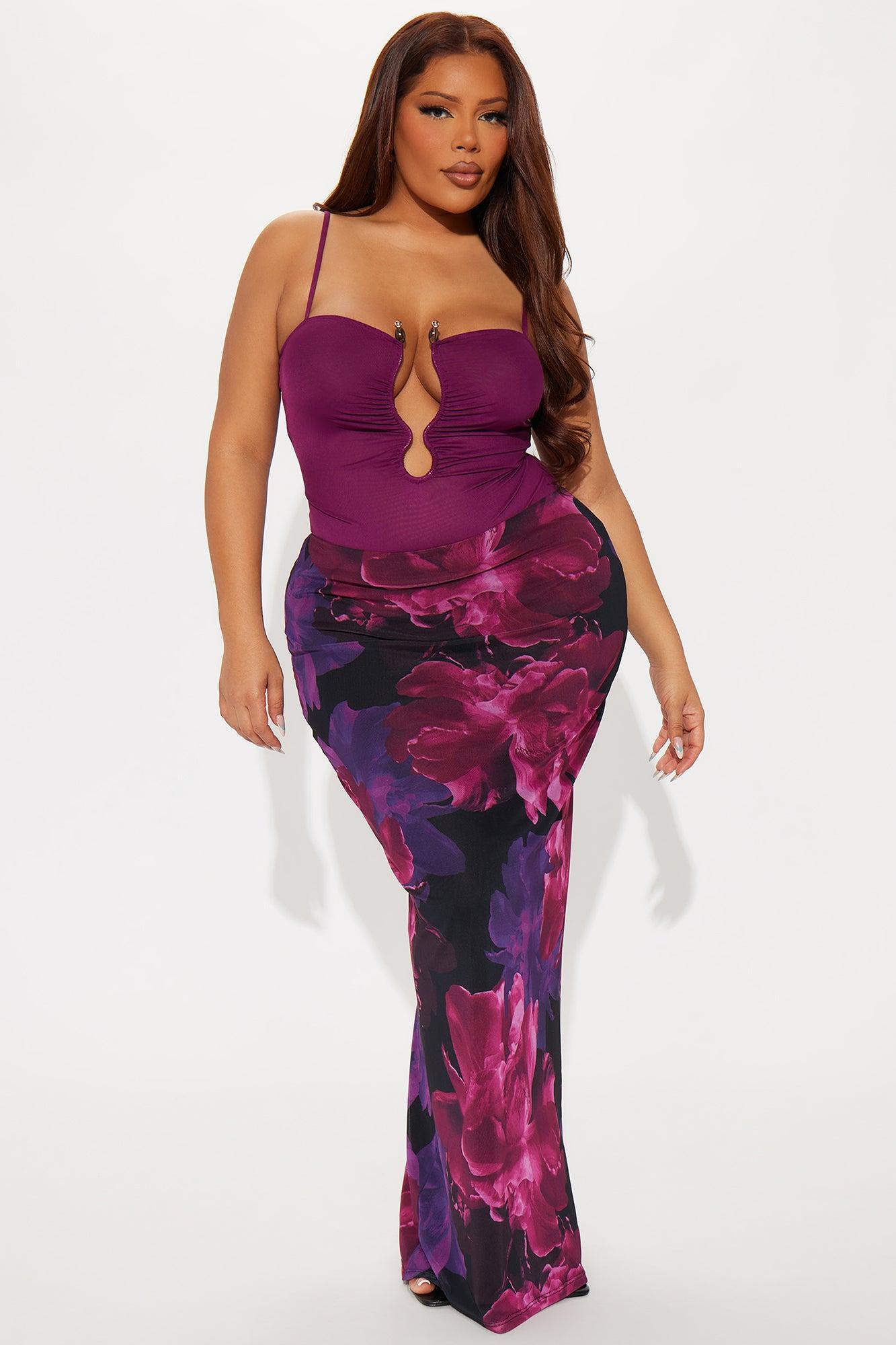 Let Loose Mesh Bodysuit - Plum Product Image