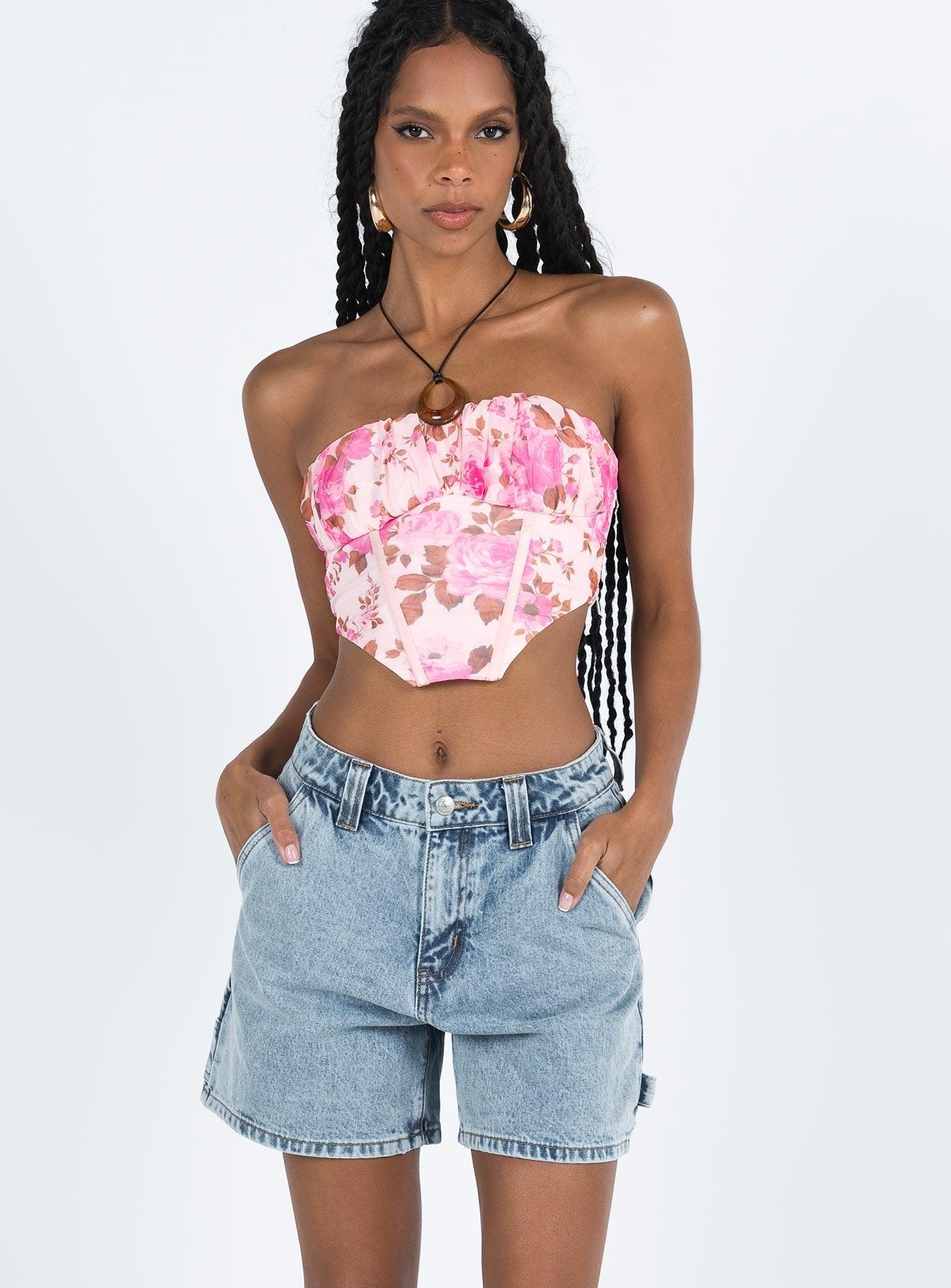 Lou Carpenter Denim Shorts Light Wash Lower Impact Product Image