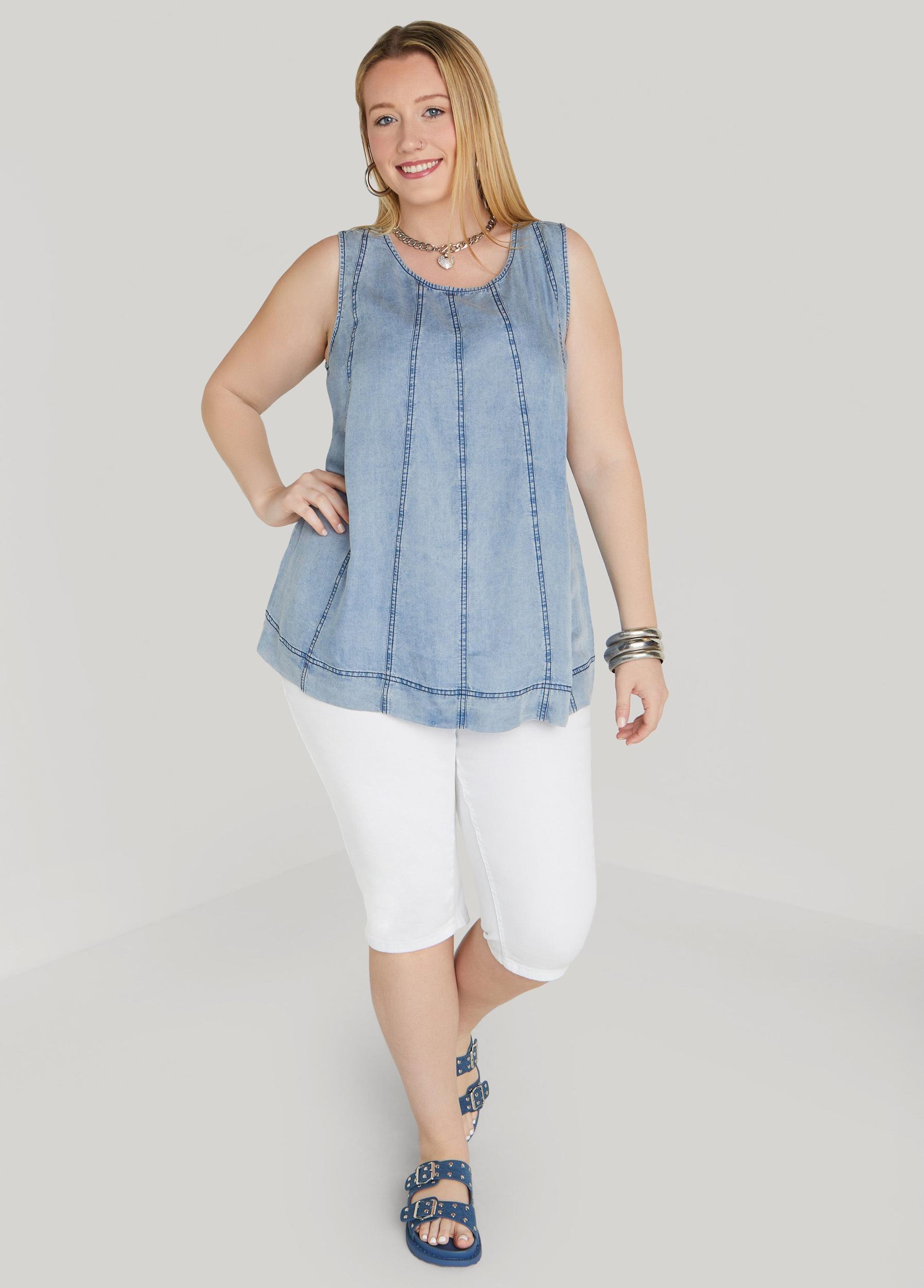 Seamed Chambray Top Product Image