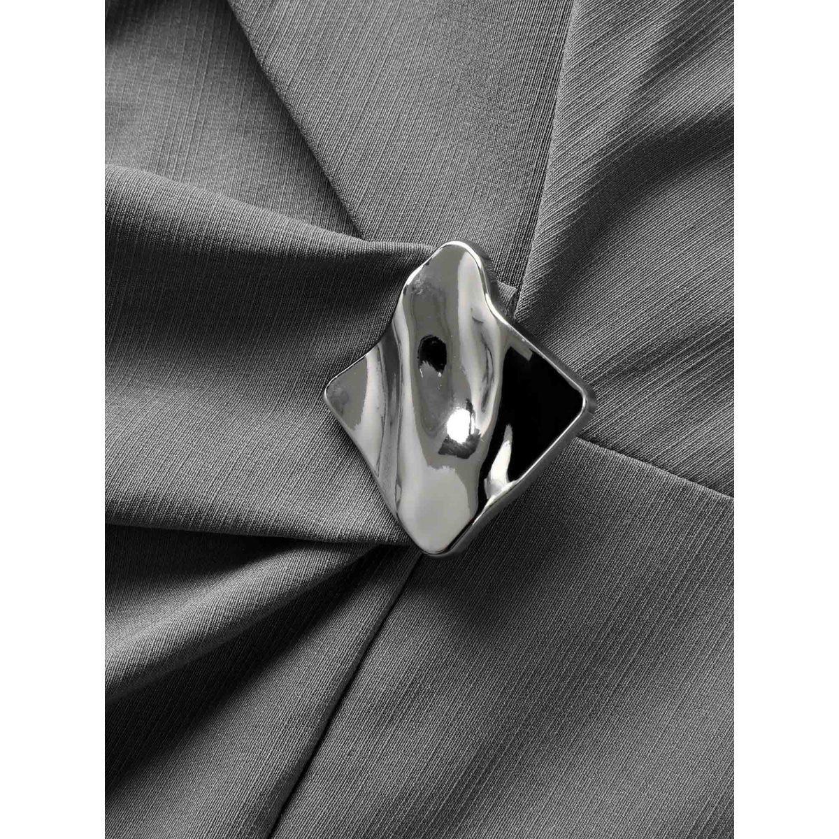 Plus Size Stretch Woven Crushed Pleated Midi Dress DimGray Women Workwear Essentials Twist Round Neck Sleeveless Curvy BloomChic 26/4X Product Image