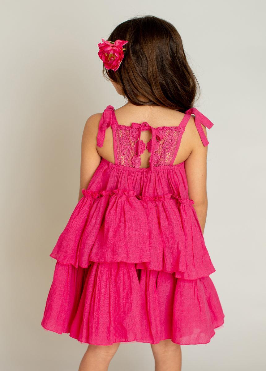 Banyu Dress in Fuchsia Girls Product Image