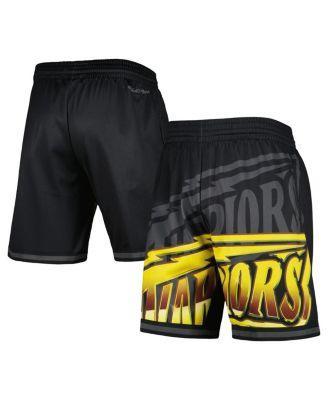Men's Mitchell & Ness Black Golden State Warriors Big Face 4.0 Fashion Shorts, Size: 3XL Product Image
