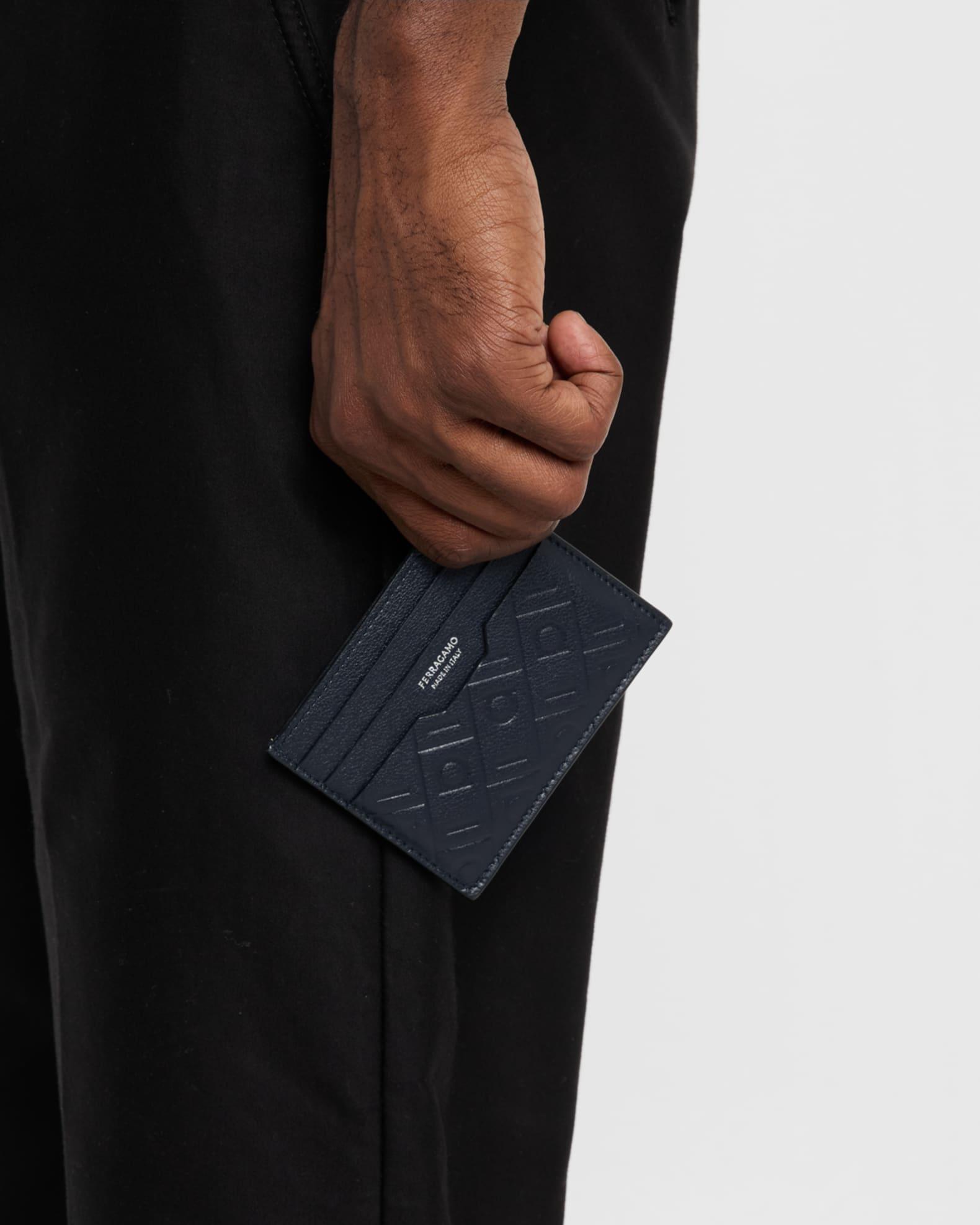 Men's Logo Embossed Leather Card Case Product Image