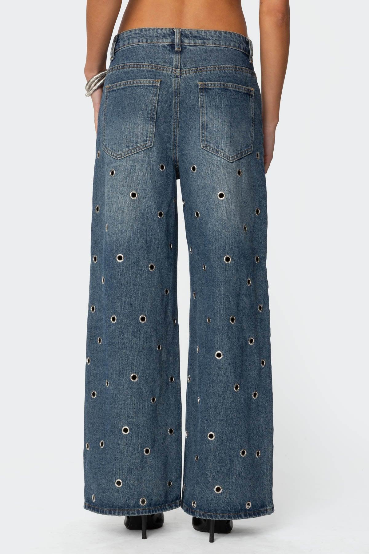 Jainie Grommet Low Rise Jeans Product Image