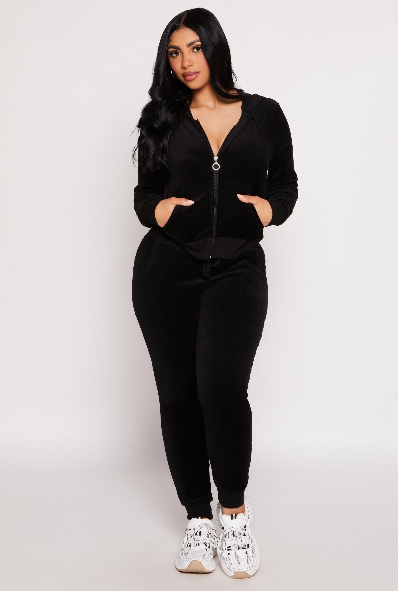 Womens Basic Velour Joggers Product Image