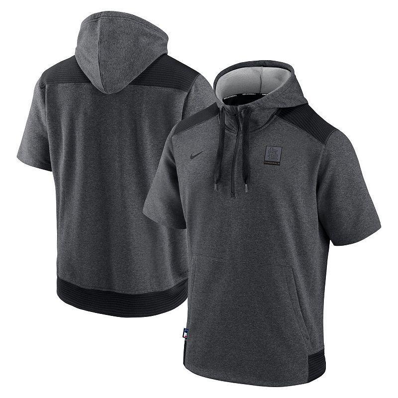 Mens Nike Heathered Charcoal/Black Chicago White Sox Authentic Collection Dry Flux Performance Quarter-Zip Short Sleeve Hoodie Product Image