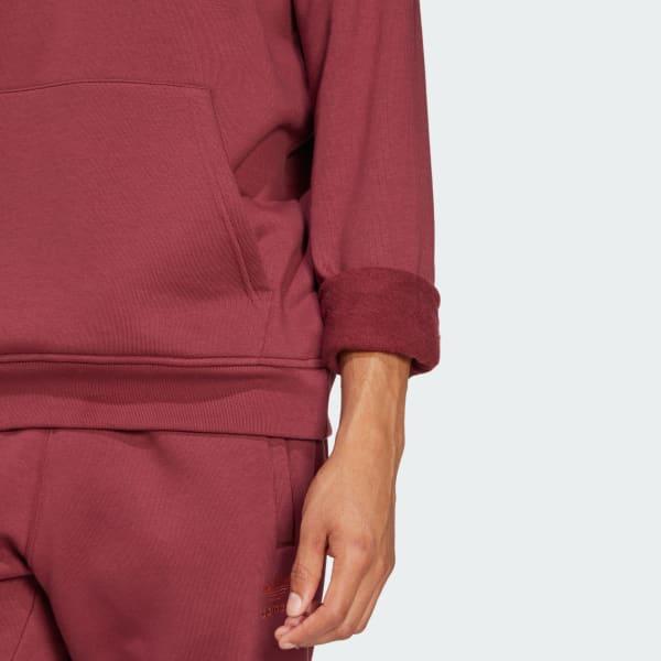 adidas Trefoil Essentials Hoodie Shadow Red XS Mens Product Image
