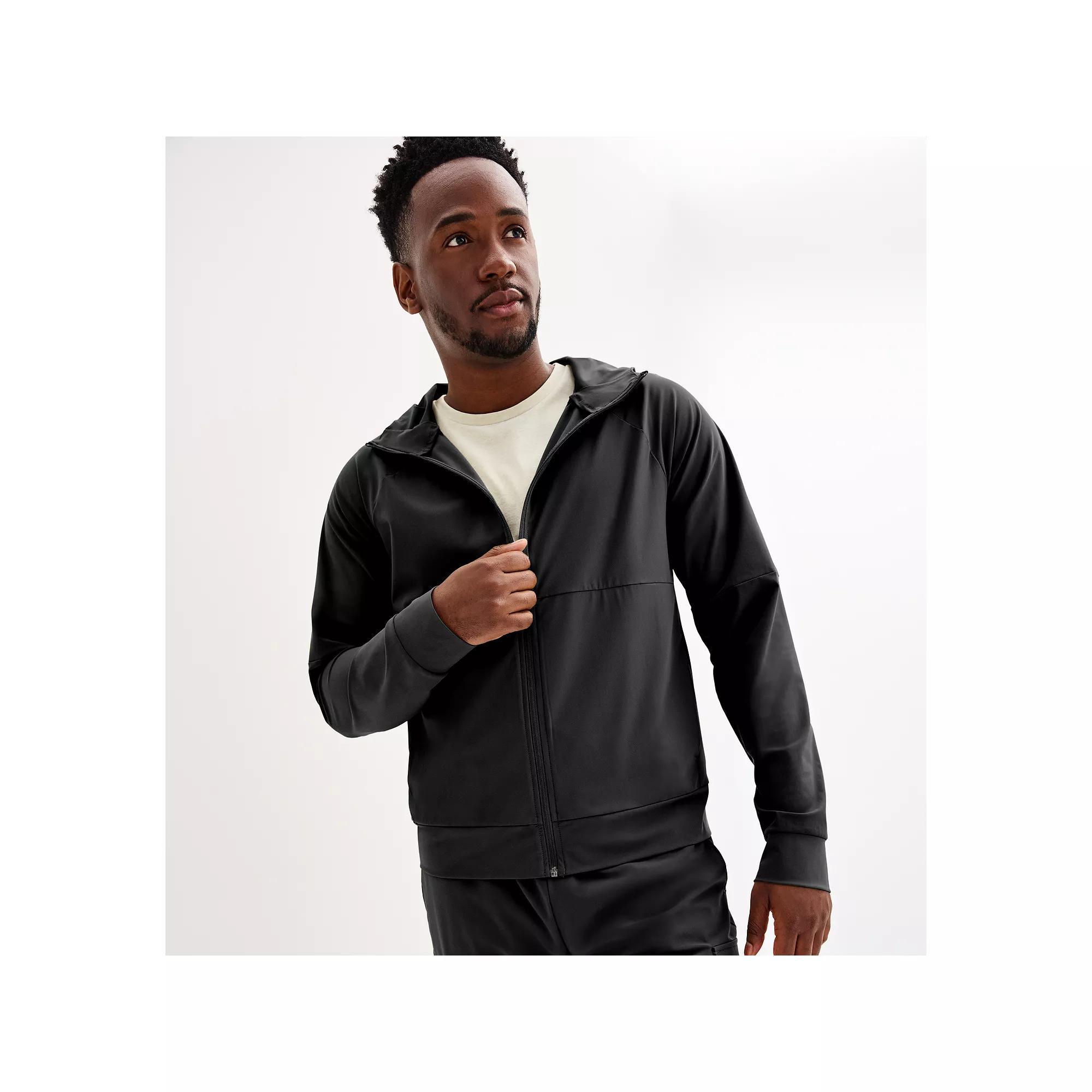 Men's Tek Gear® Performance Zip-Up Hooded Jacket, Size: Large, Canyon Dust Product Image