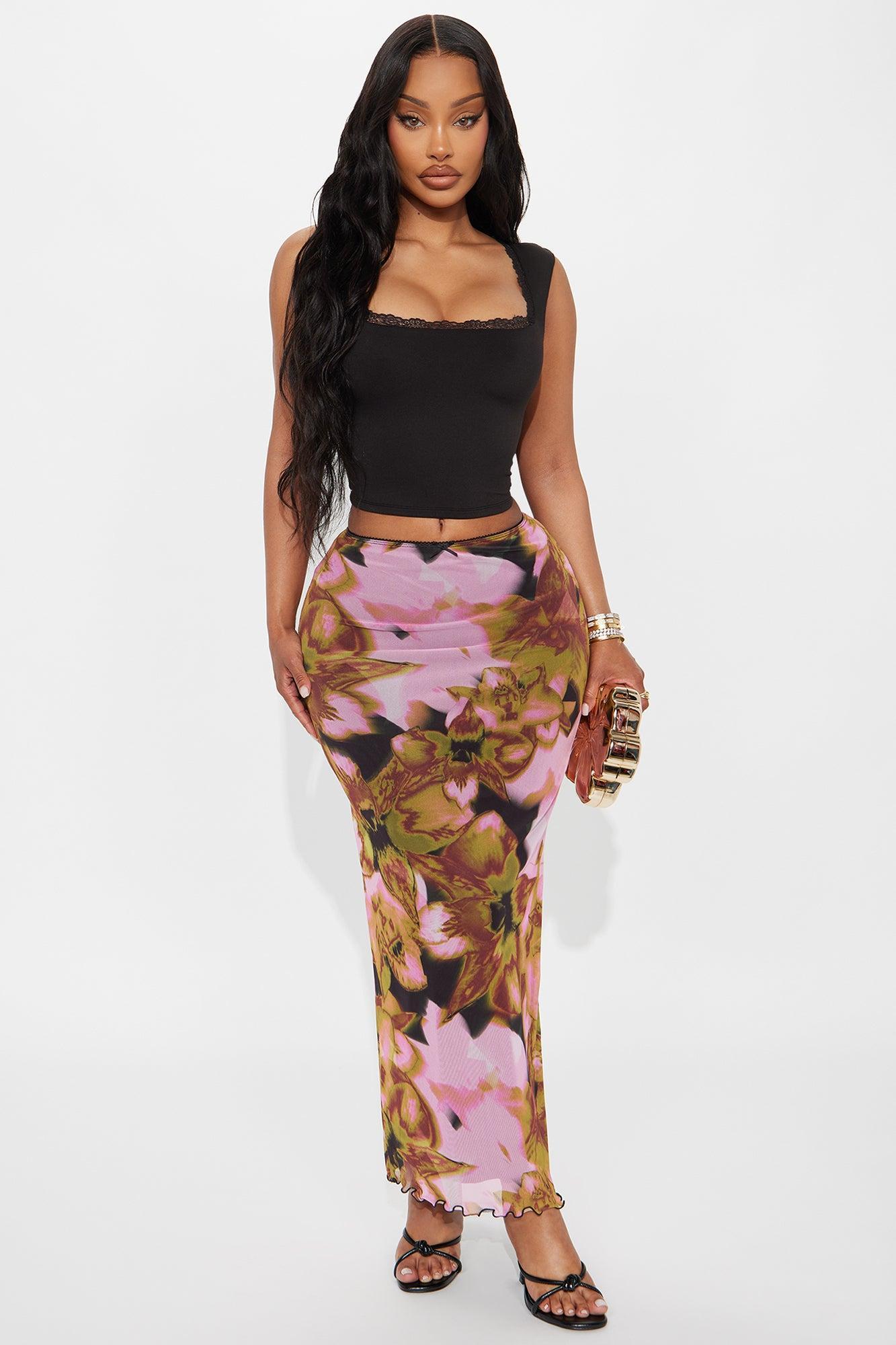 Millie Lace Trim Tank Top - Black Product Image