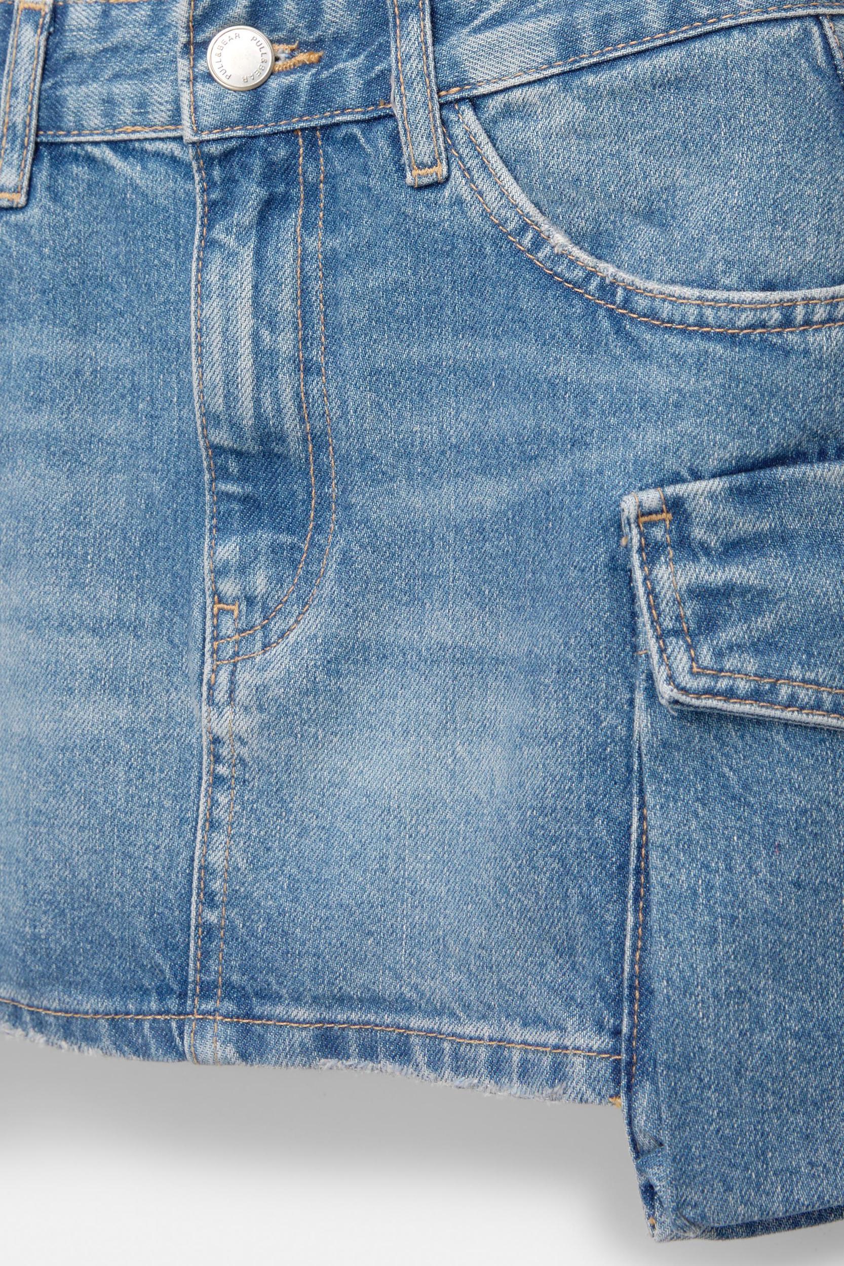 Denim cargo mini skirt Product Image