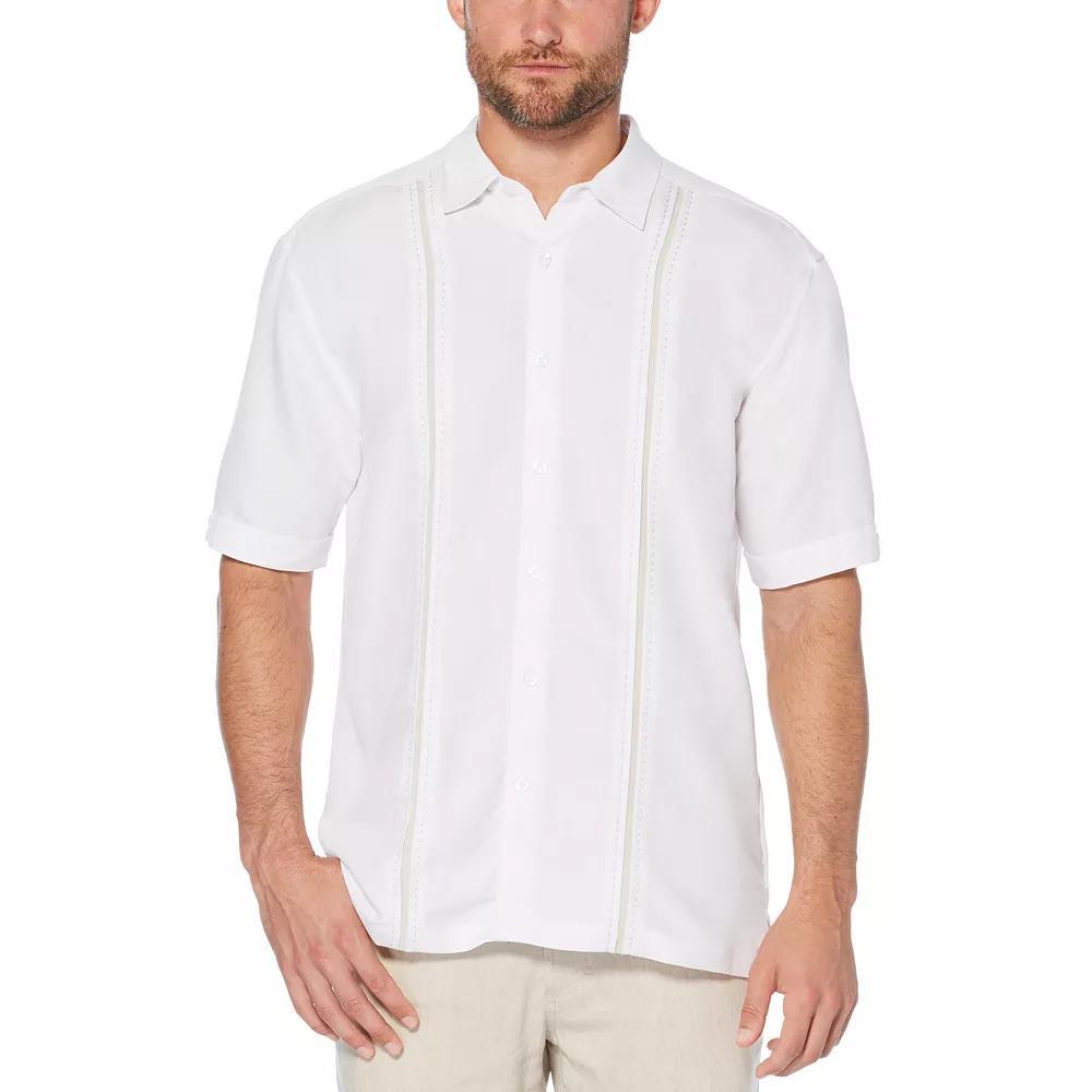 Men's Cubavera Classic-Fit Paneled Button-Down Shirt, Size: Small, Black Product Image