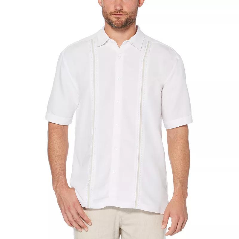 Men's Cubavera Classic-Fit Paneled Button-Down Shirt, Size: Small, Black Product Image