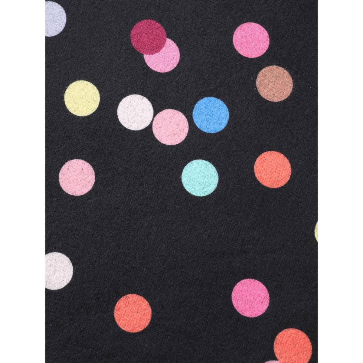Plus Size Color Polka Dot Drop Shoulder T-shirt DarkBlue Women Casual Contrast Round Neck Everyday T-shirts BloomChic 12/L Product Image