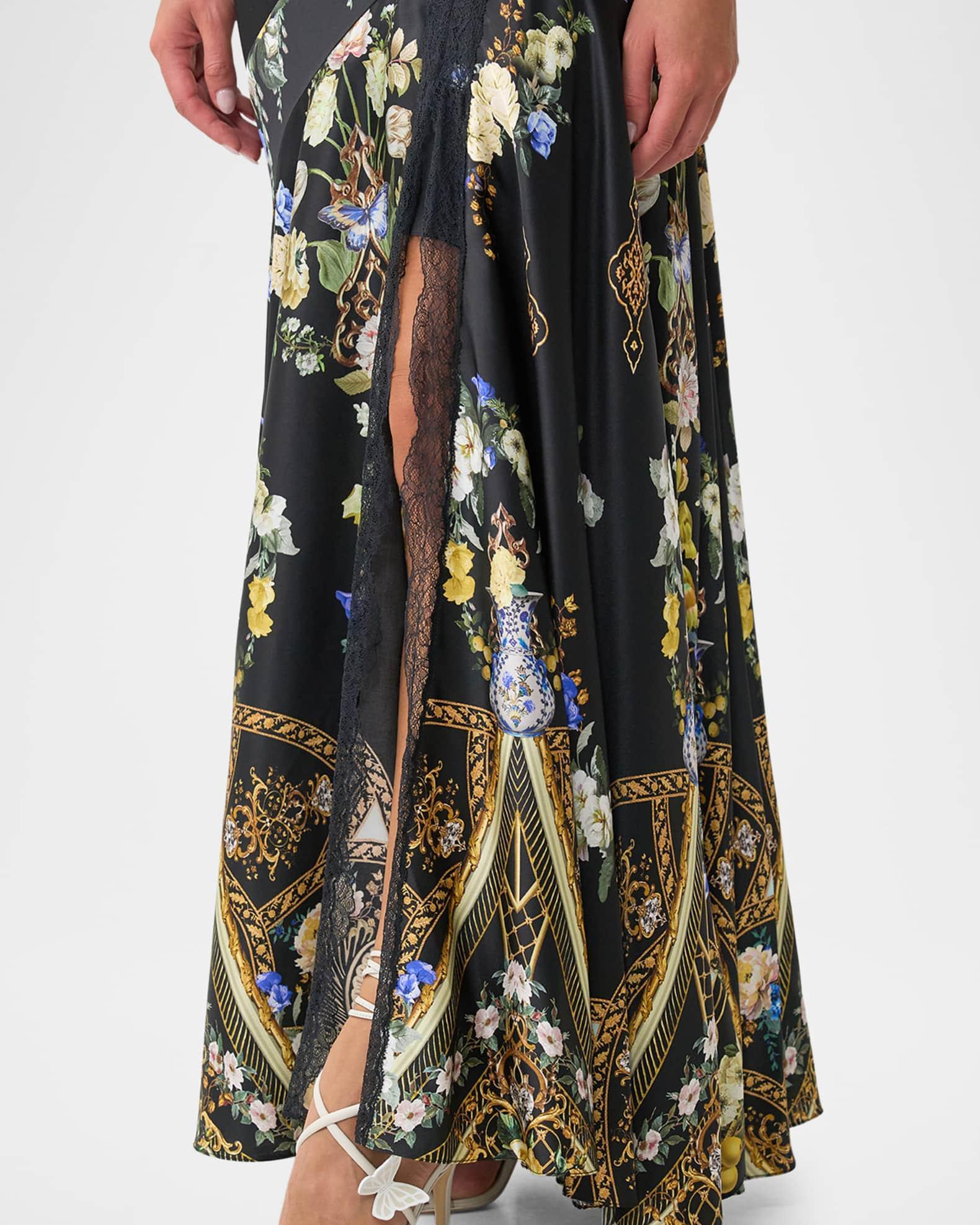 Ottoman Elegance Lace Splice One-Shoulder Dress Product Image