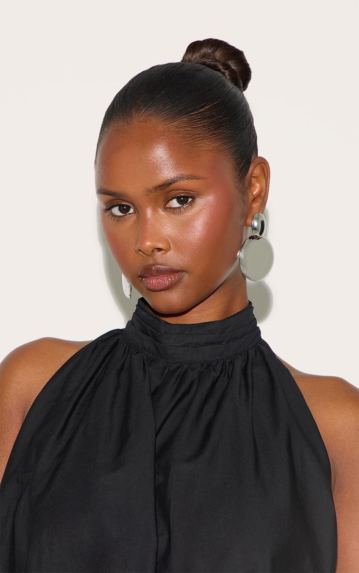 Silver Large Pebble Statement Earrings Product Image