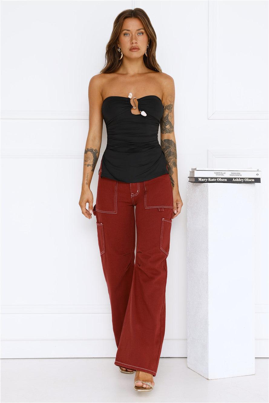 Island Heatwave Strapless Top Black Product Image
