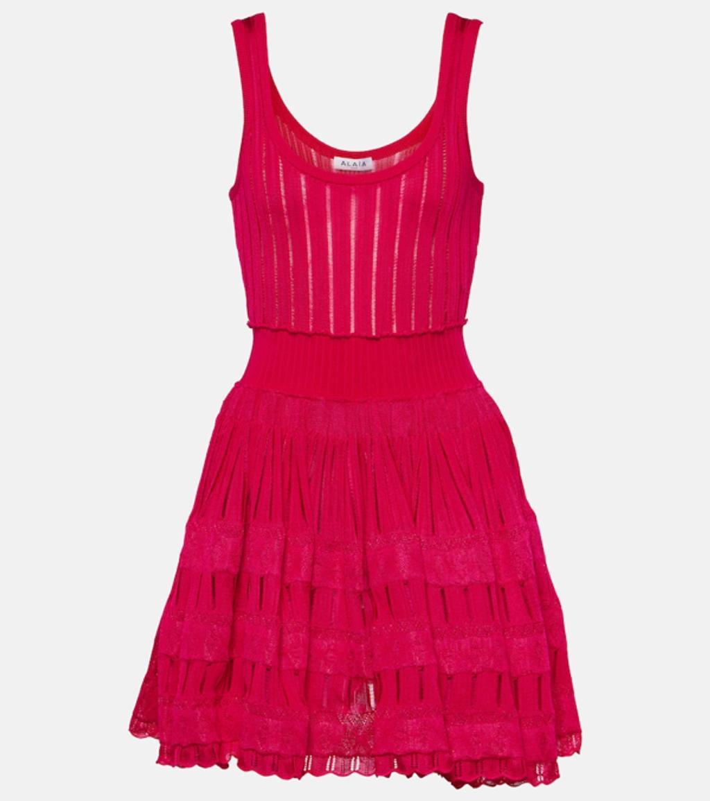 ALAÏA Crinoline Mini Dress In Bougainvillea Product Image