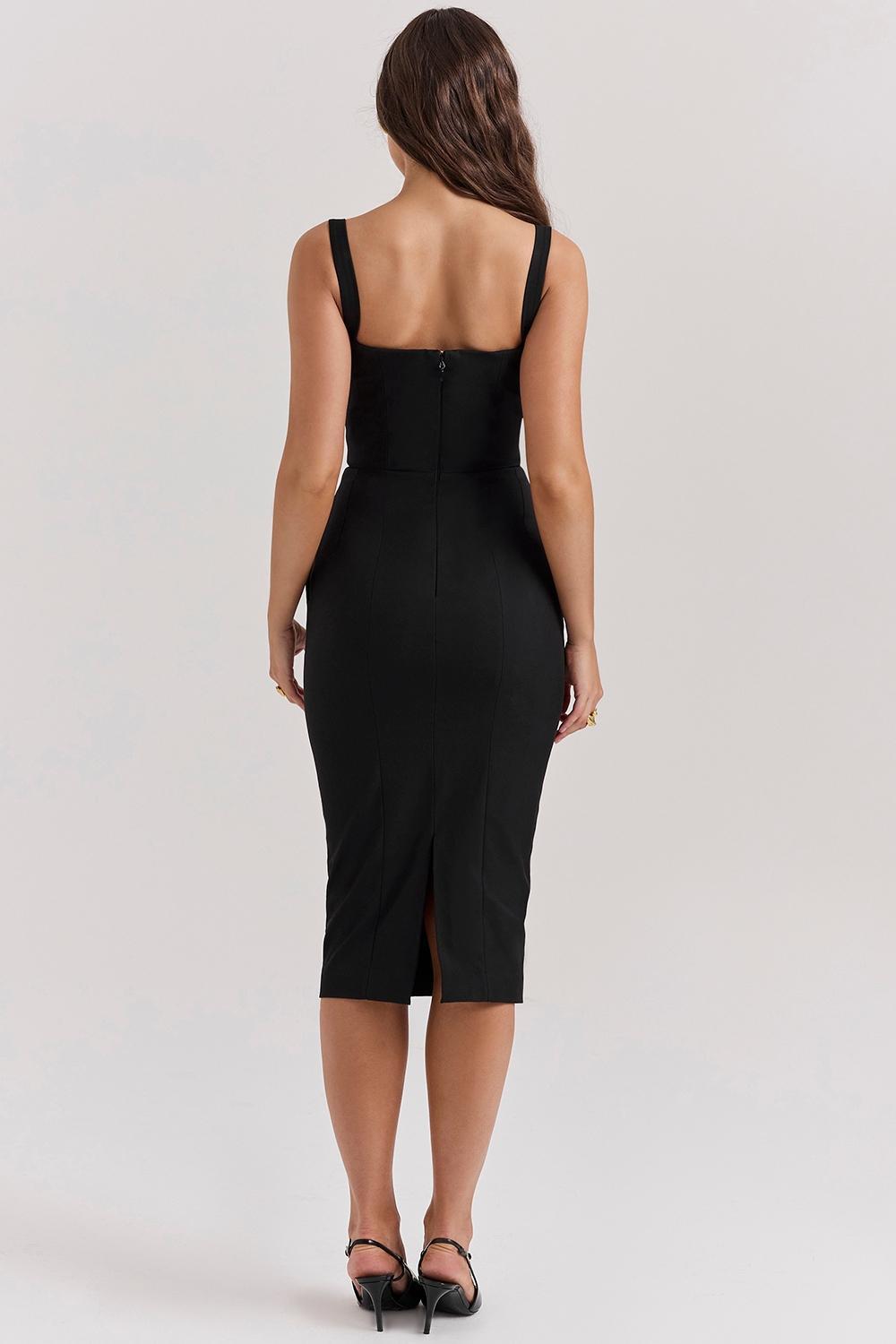 Bellissima Black Sweetheart Midi Dress Product Image
