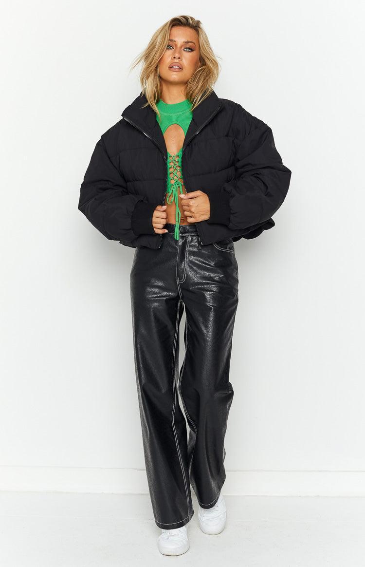 Fuego Puffer Cropped Jacket Black Product Image