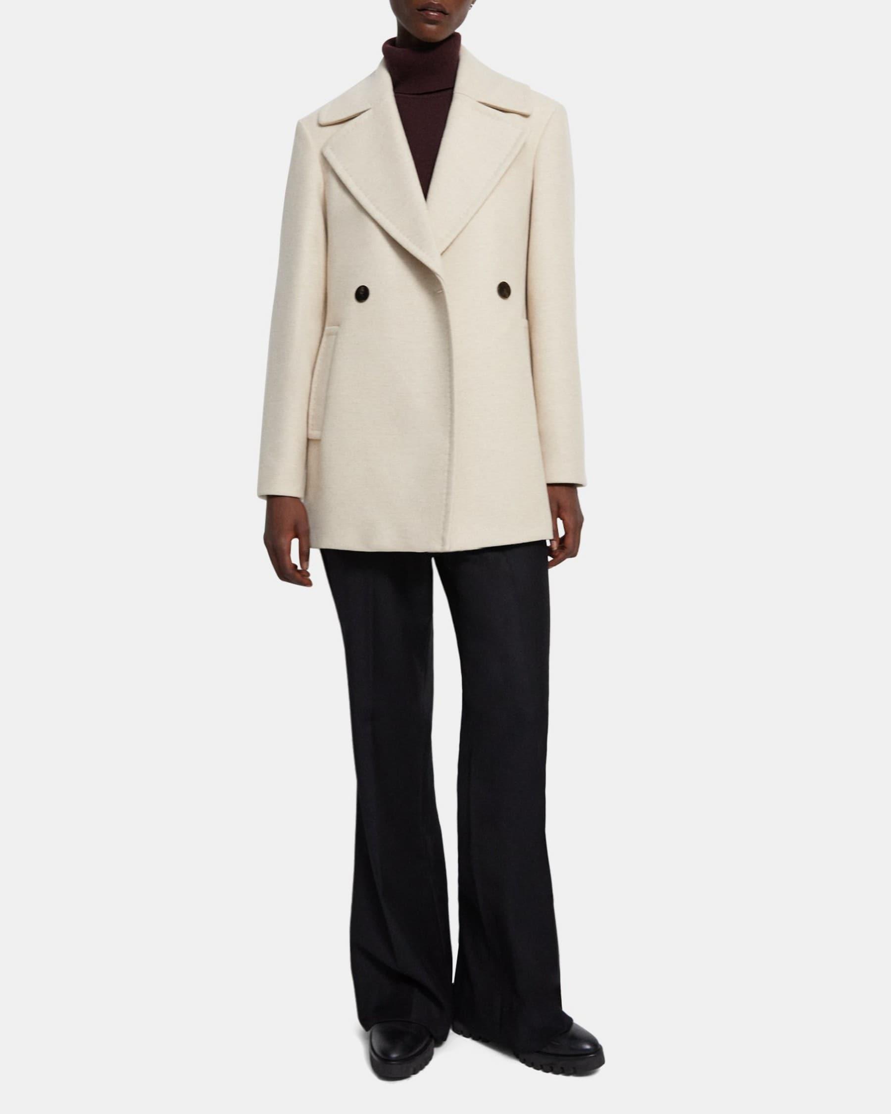 Sculpted Peacoat in Recycled Wool Melton Product Image