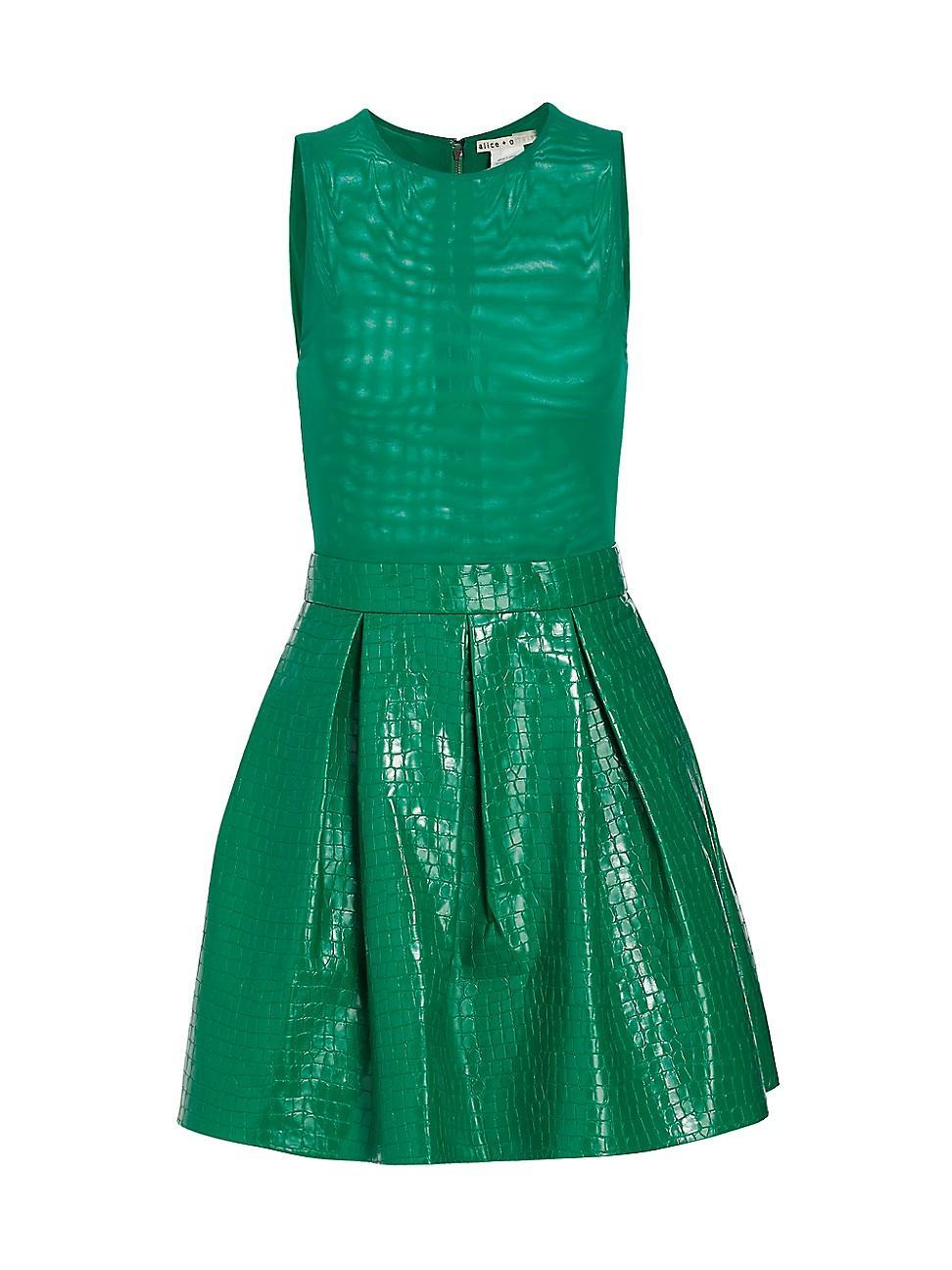 Womens Chara Croc-Embossed Minidress Product Image
