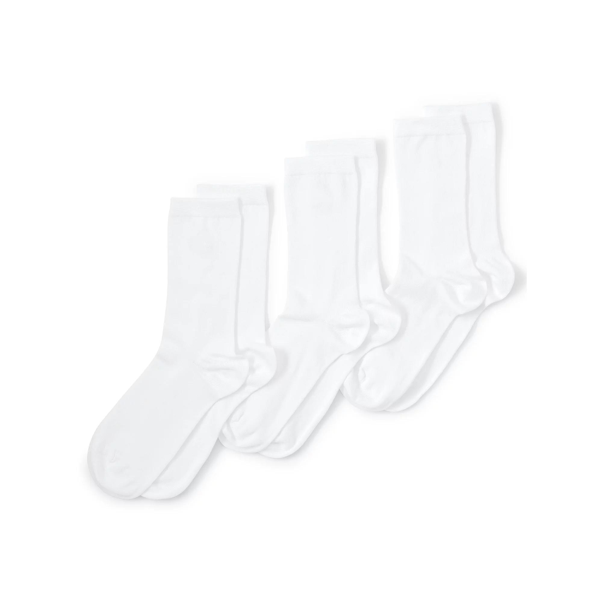 Women's Lands' End Seamless Toe Solid Crew Socks 3-Pack, Size: Small-Medium, White Product Image