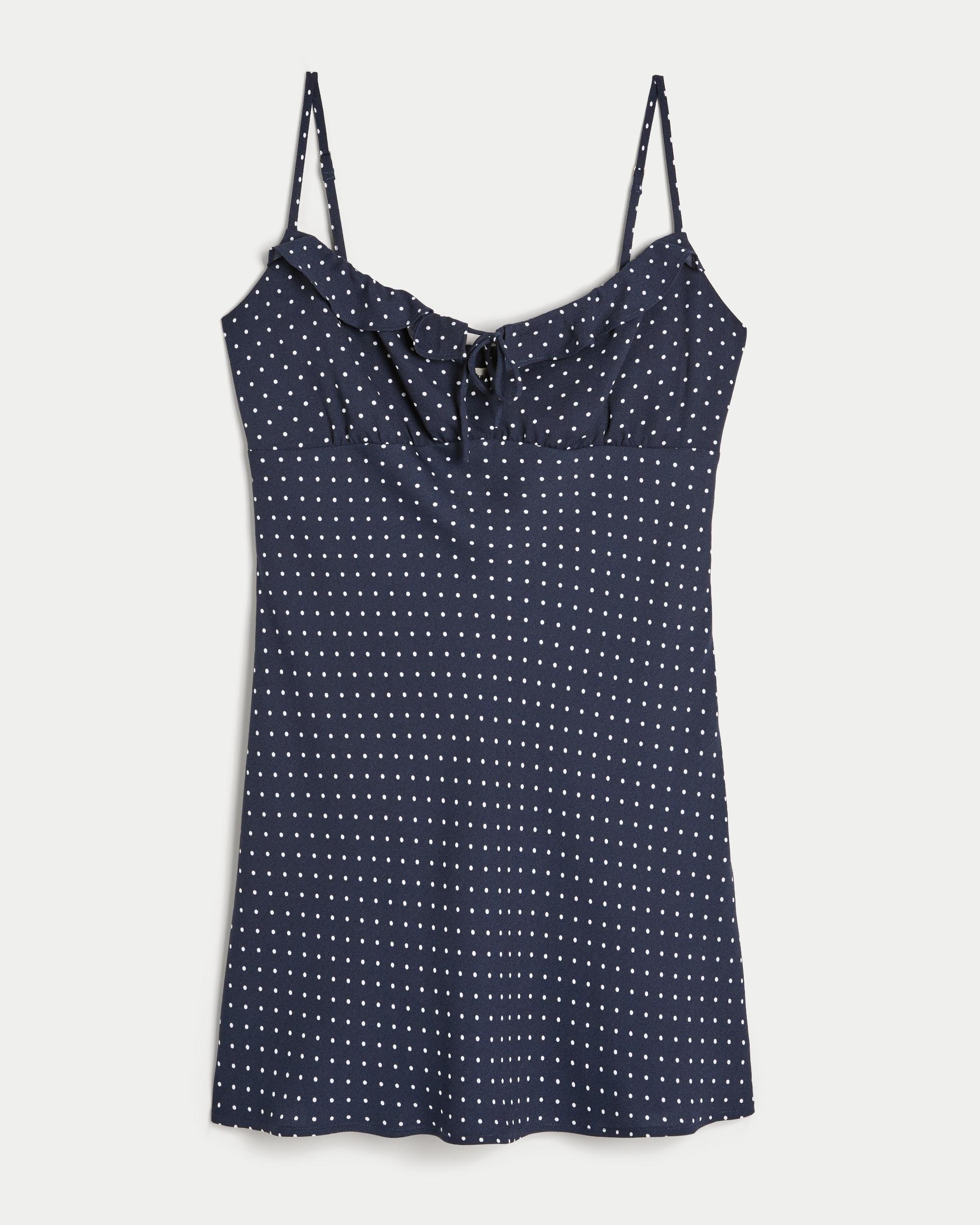 Ruffle Neckline Slip Mini Dress Product Image