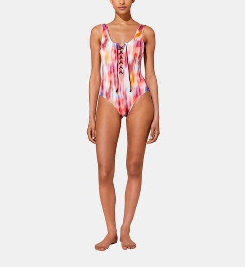 Womens Fox Lace-Up One-Piece Swimsuit Product Image